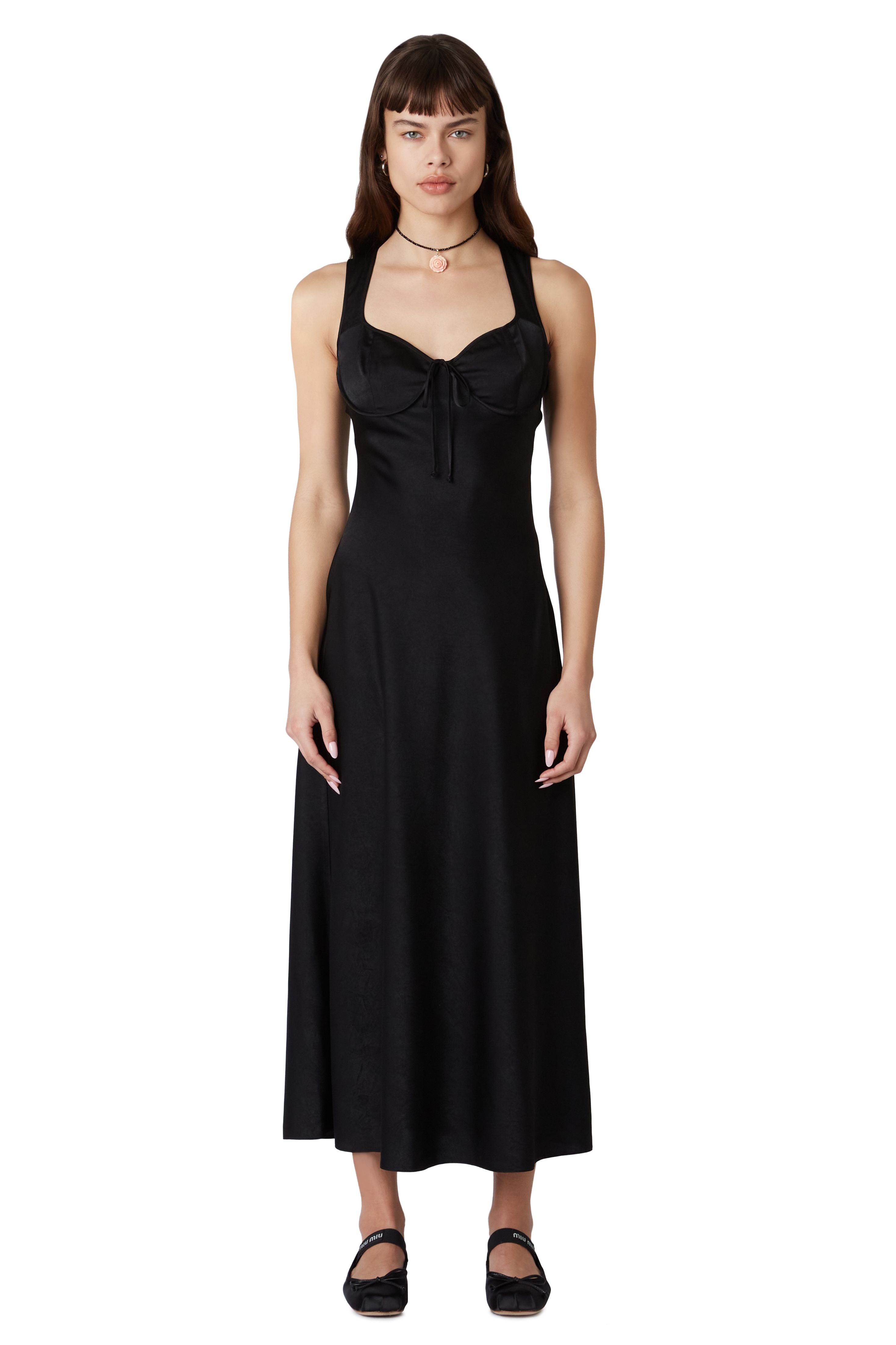 Canyon Dress in black front view