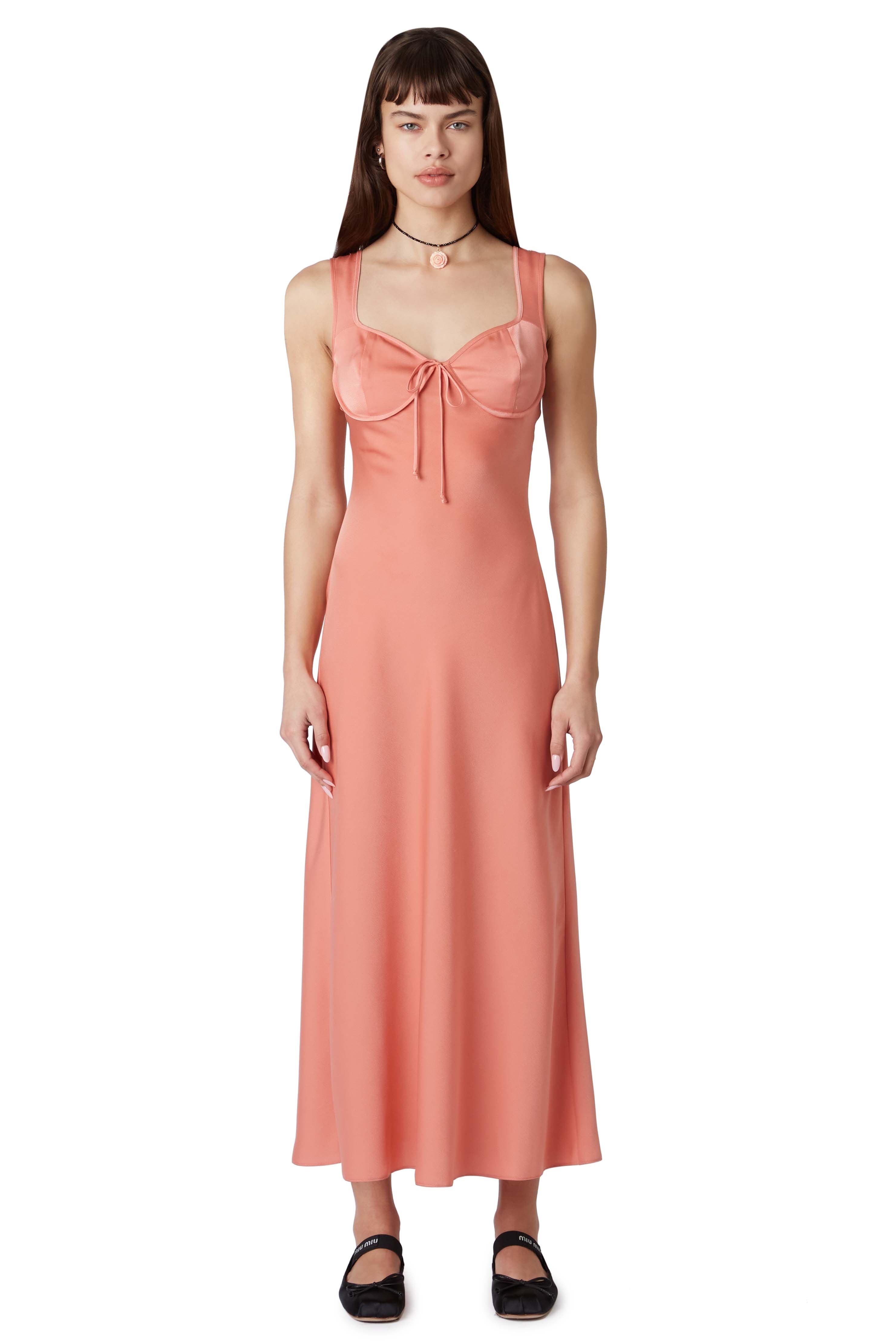 Canyon Dress in dusty pink front view