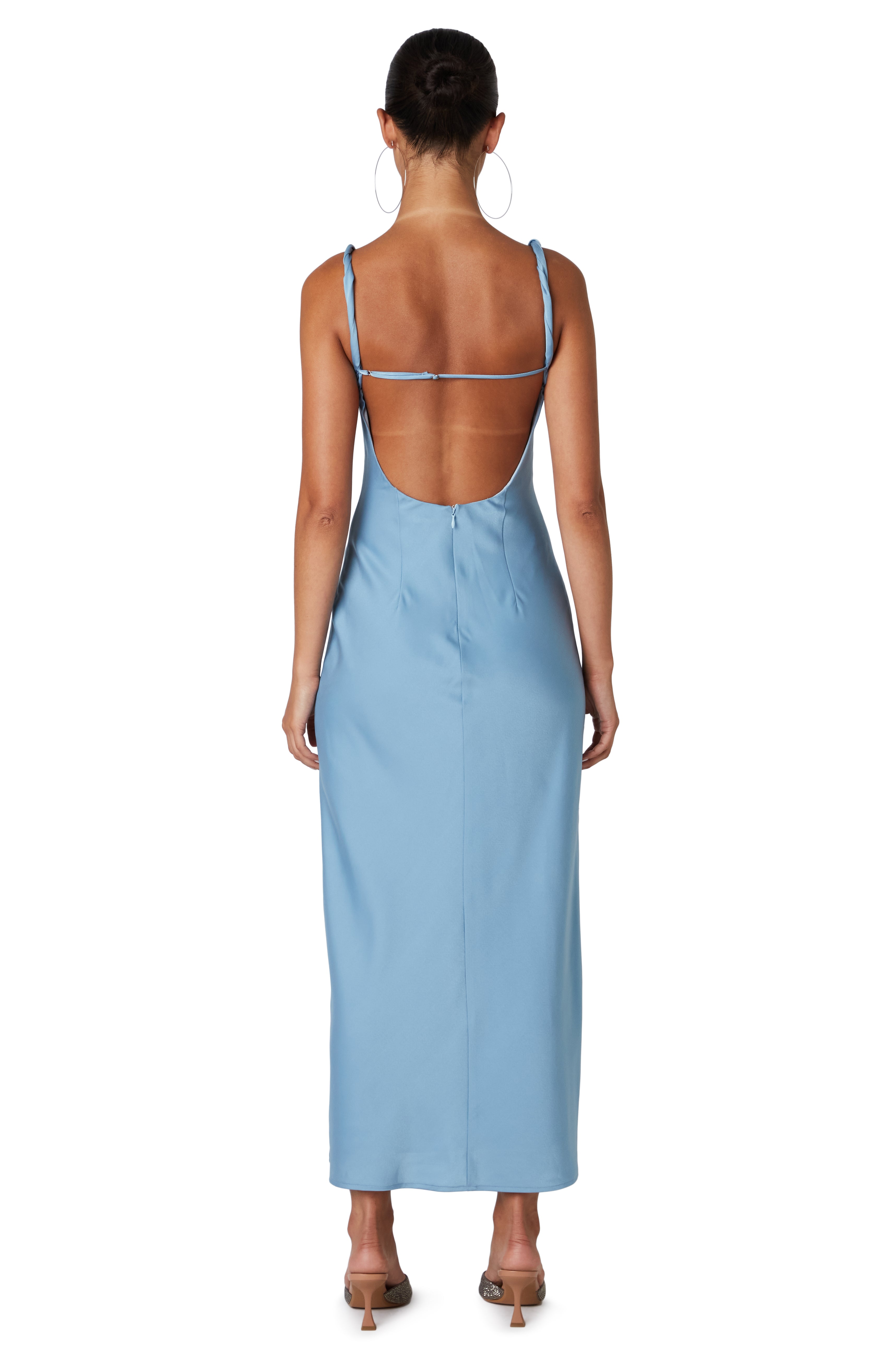 blue maxi dress back