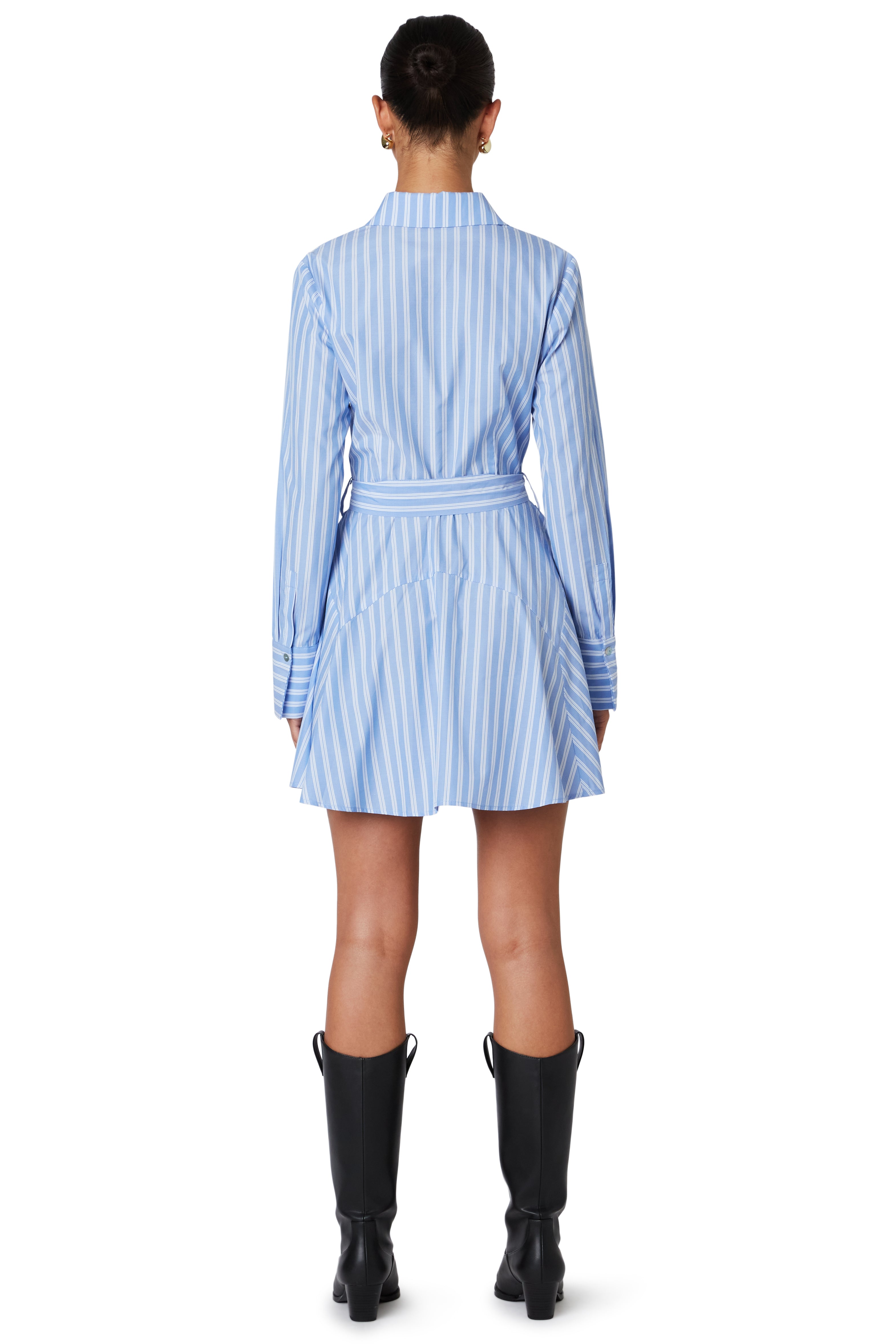 Longsleeve shirt dress in chambray back