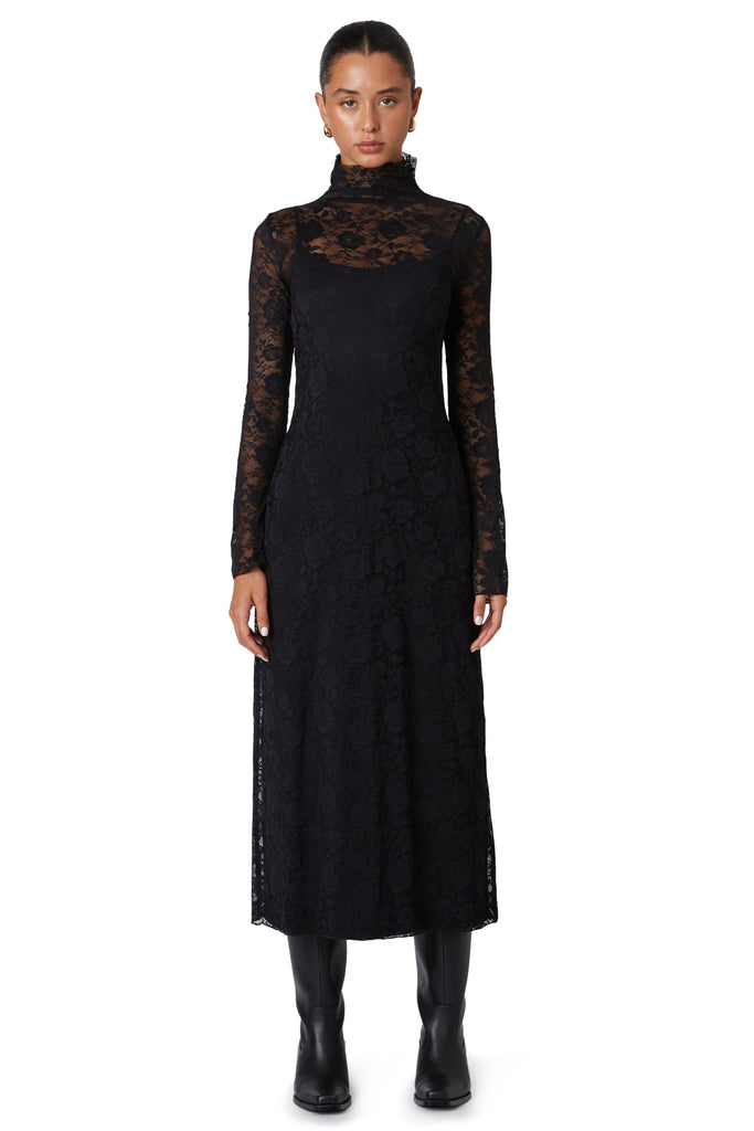 Valerie Dress in Black front view