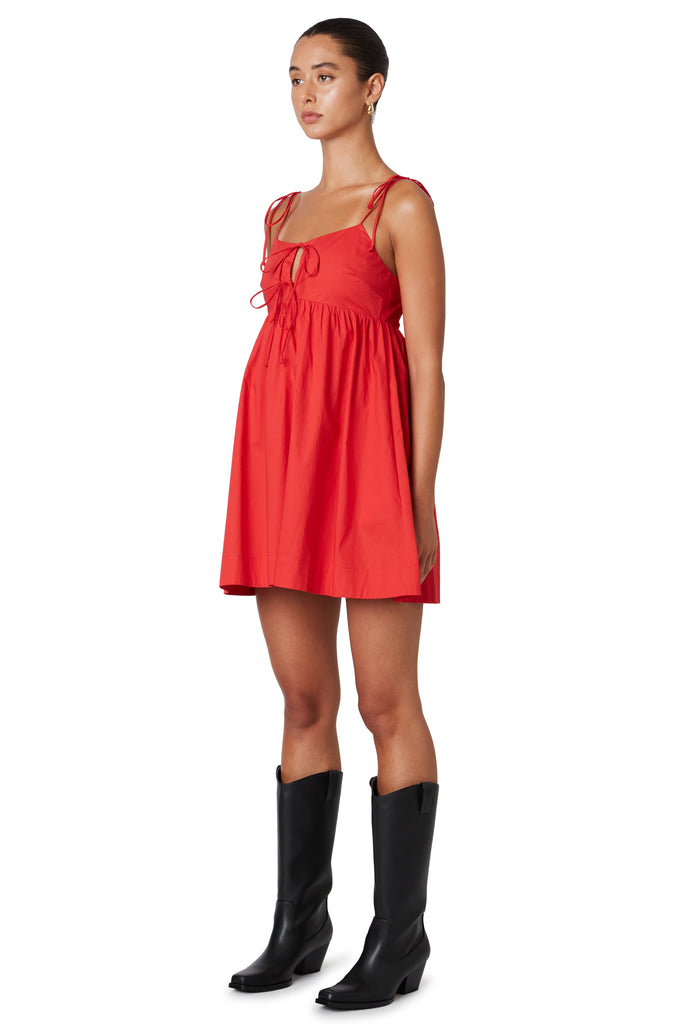 mini dress in red side