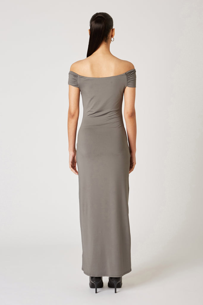 Clara Dress in charcoal back view