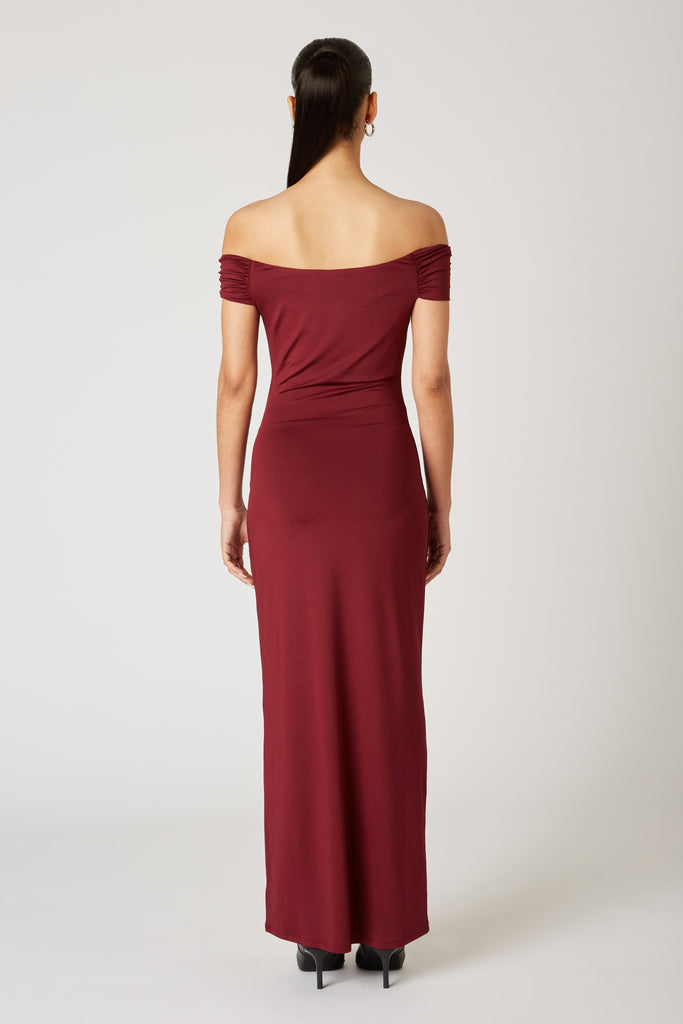 Clara Dress in oxblood back view