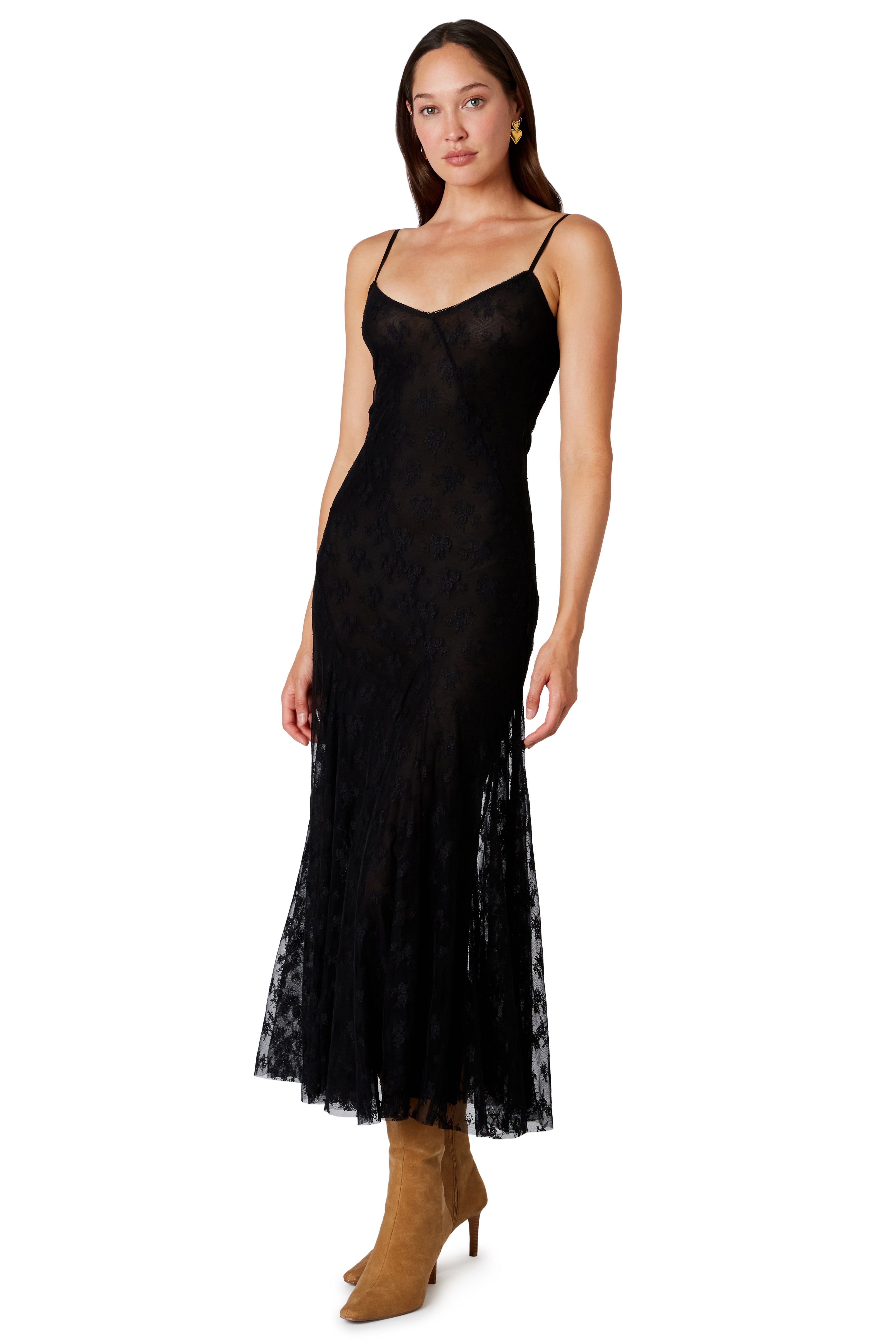 Suki Dress in black side view