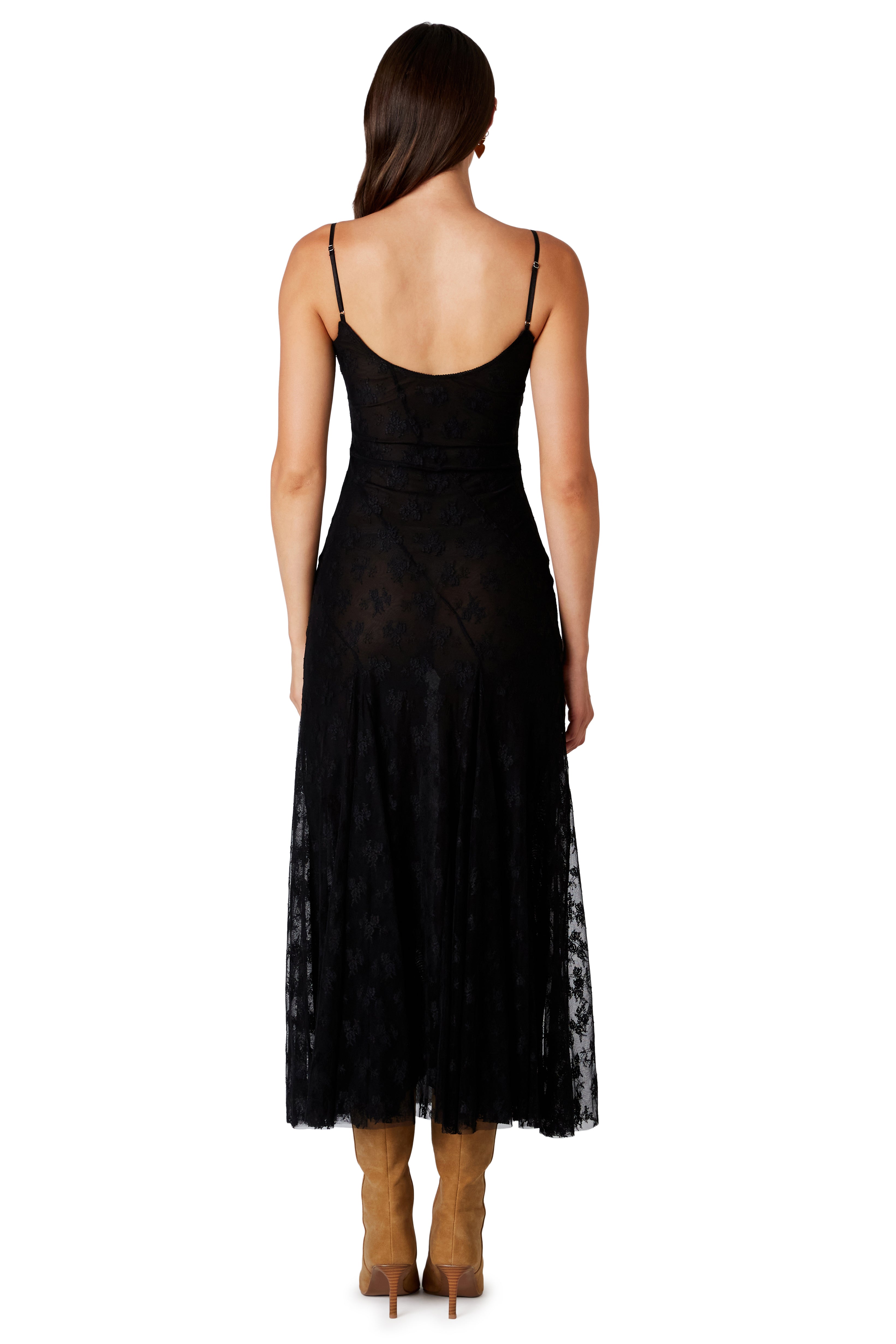 Suki Dress in black back view