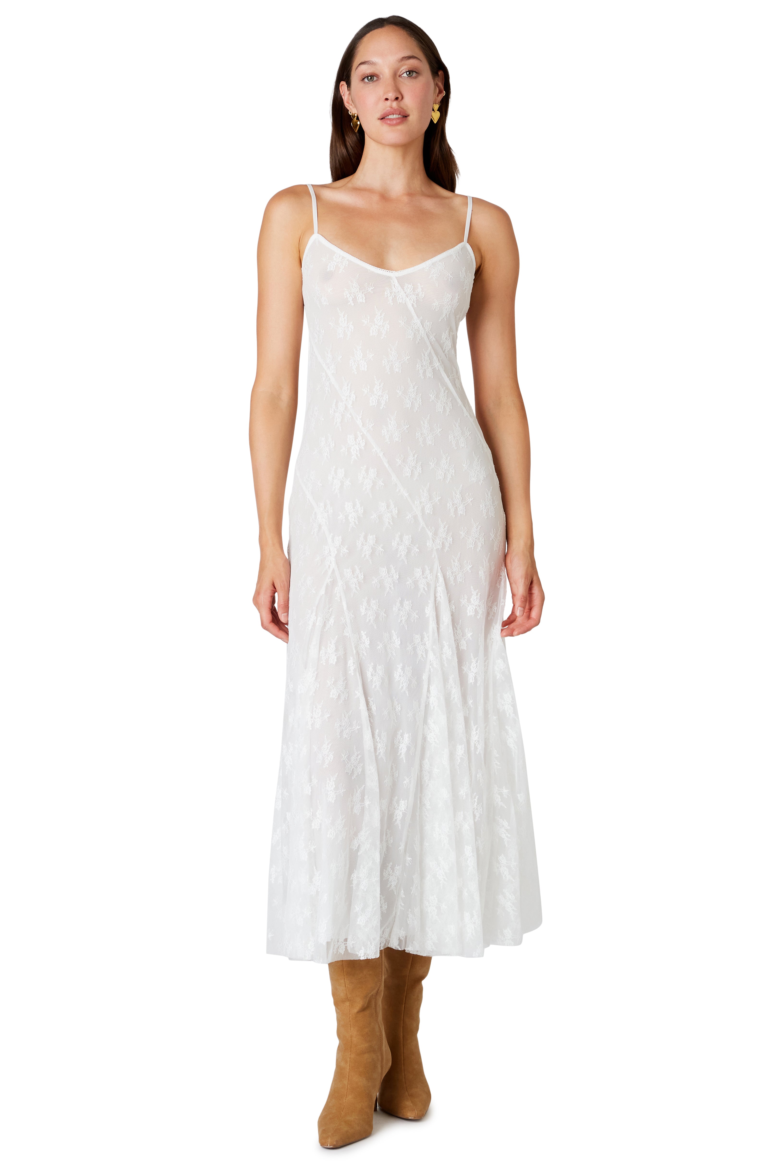 Suki Dress in white front view