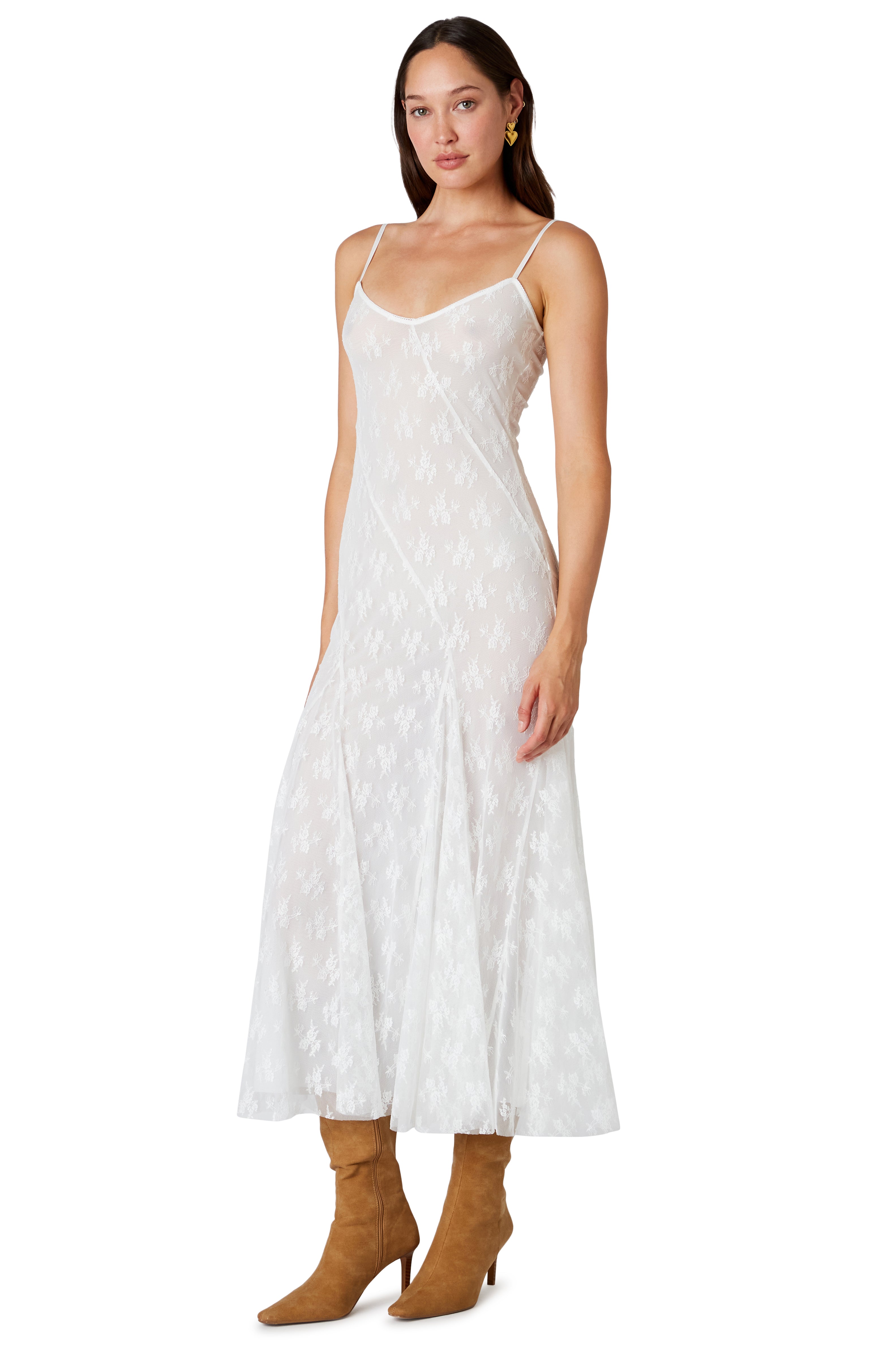 Suki Dress in white side view