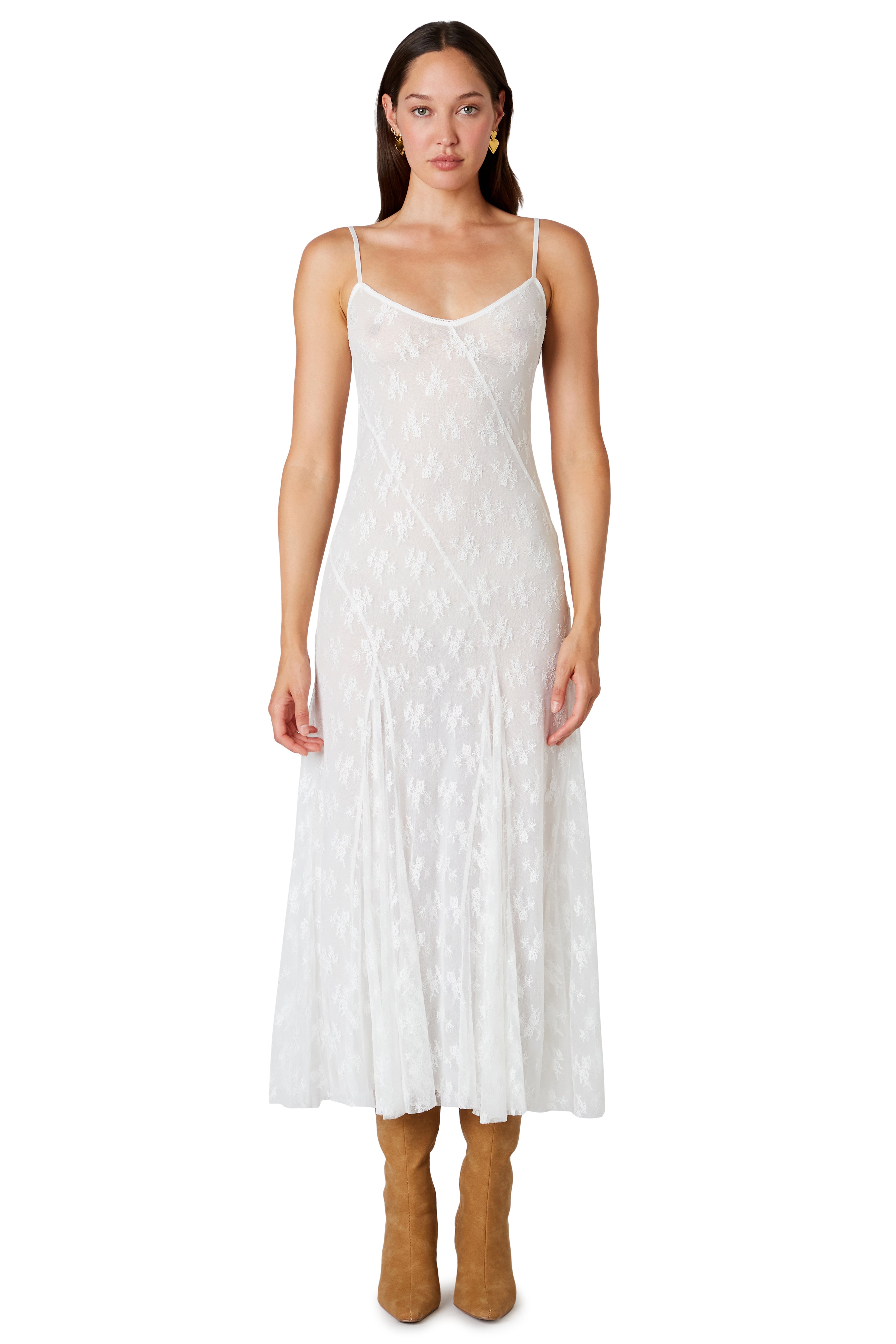 Suki Dress in white front view