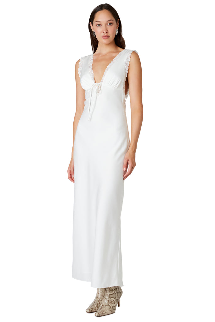 Aurelie Dress in white front side view