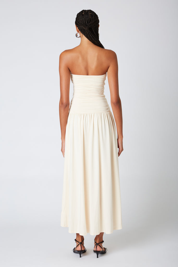 Santal Dress in ecru back view