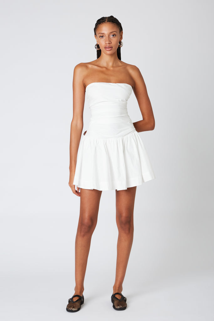 Currant Dress in white front view