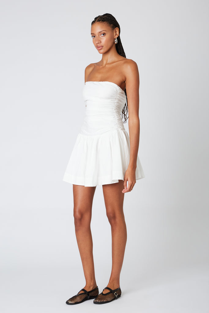 Currant Dress in white side view