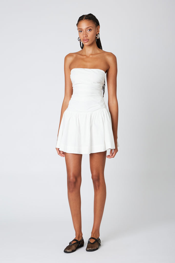 Currant Dress in white front view