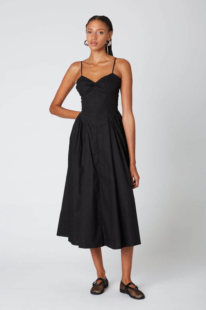 Mimosa Dress in black front view