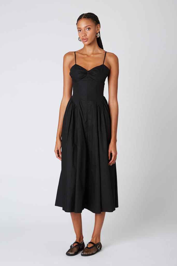 Mimosa Dress in black side view