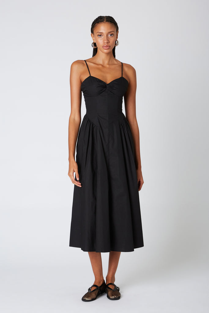 Mimosa Dress in black front view