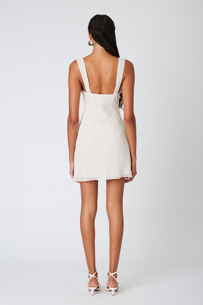 Birch Dress in moonbeam back view