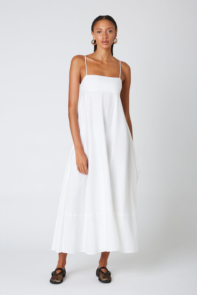 Clove Dress in white front view