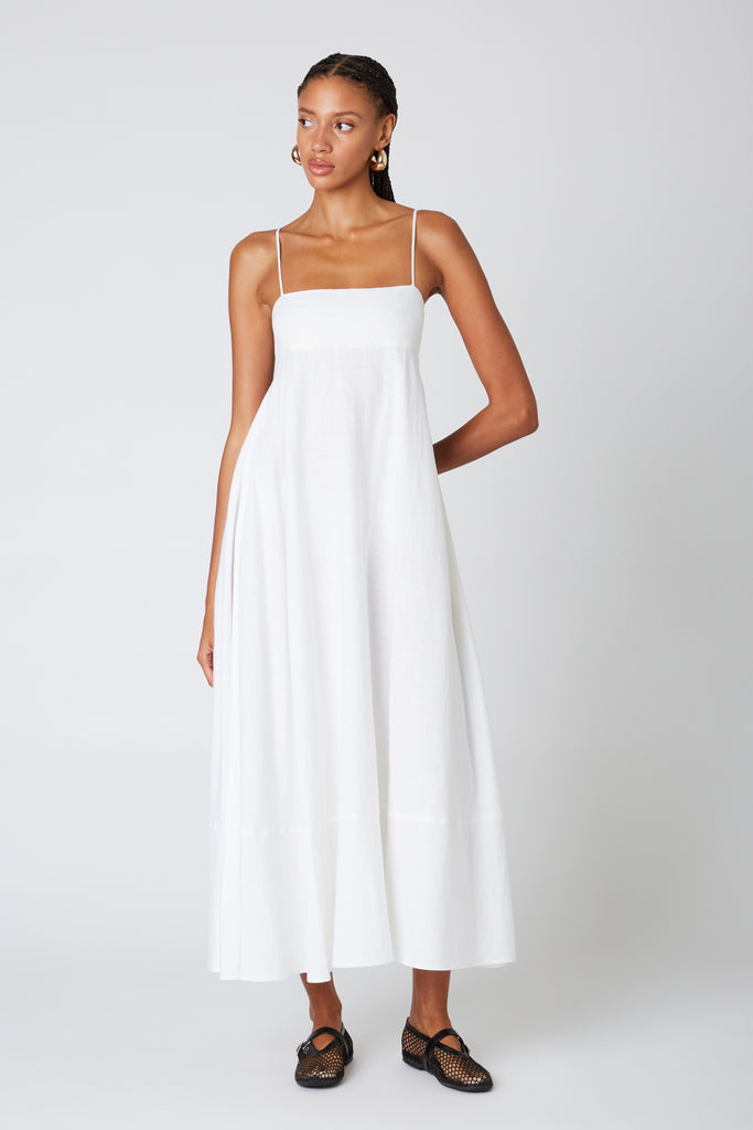 Clove Dress in white front view