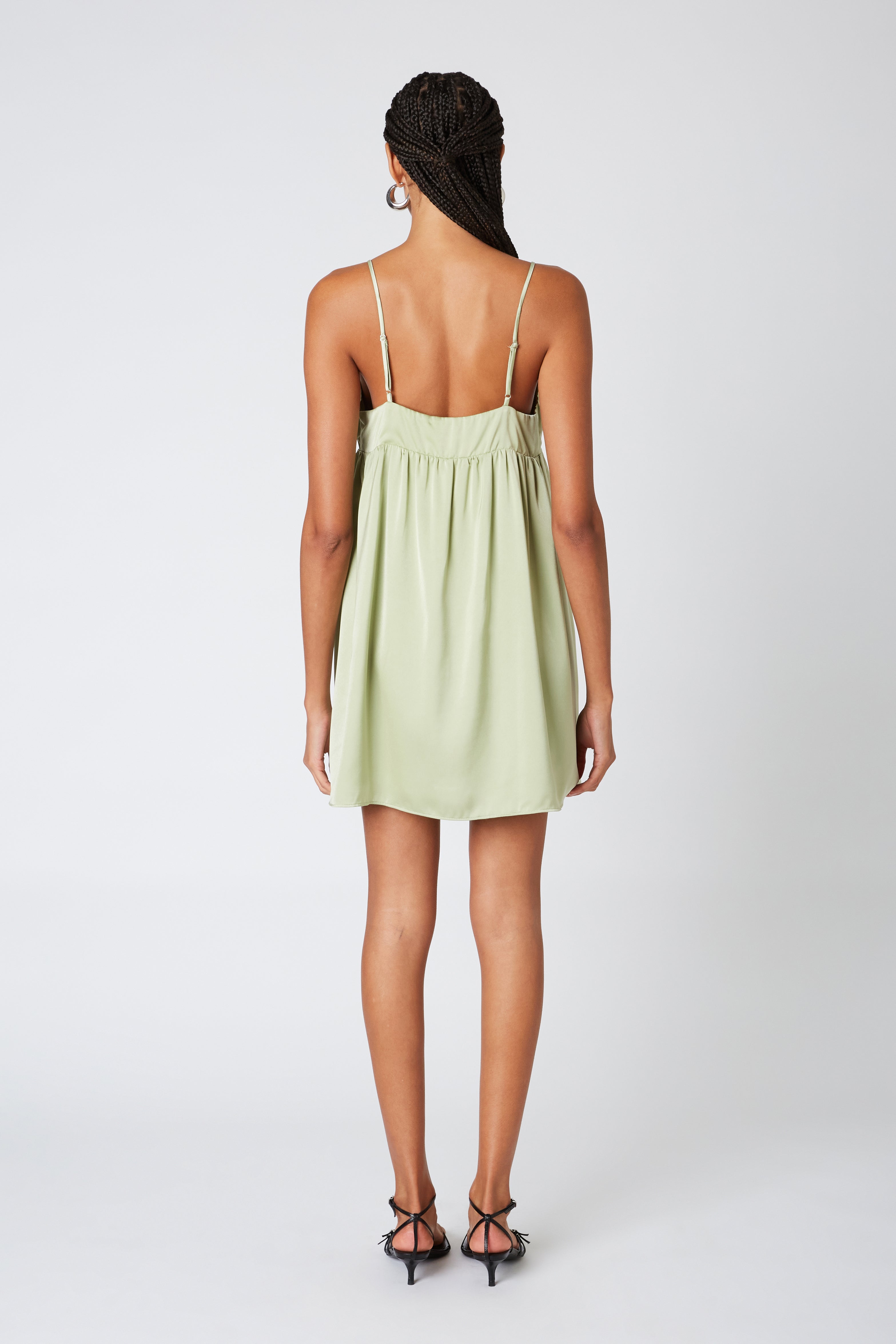 Basil Dress in sage back view