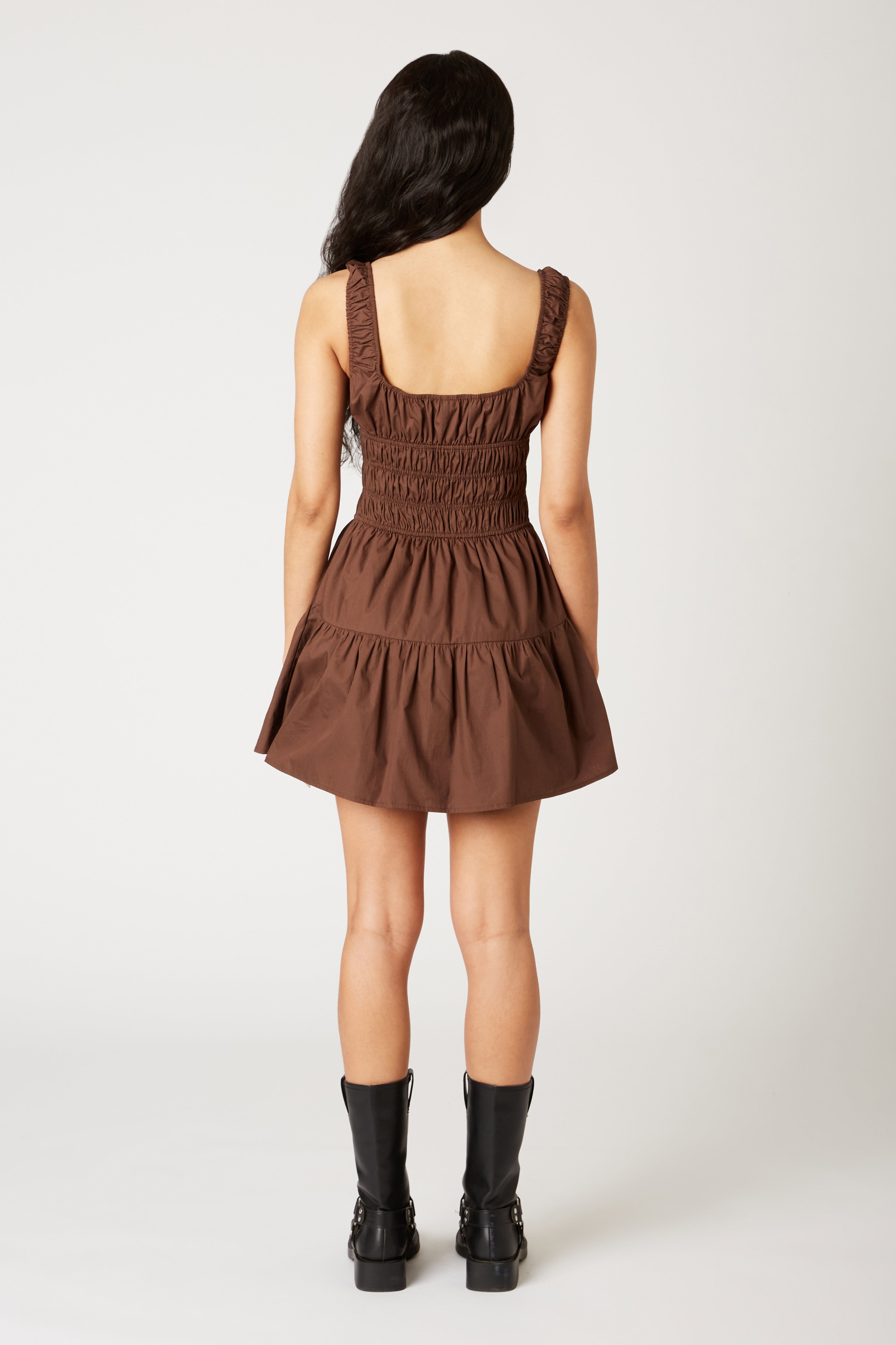 Salt Dress in espresso back view