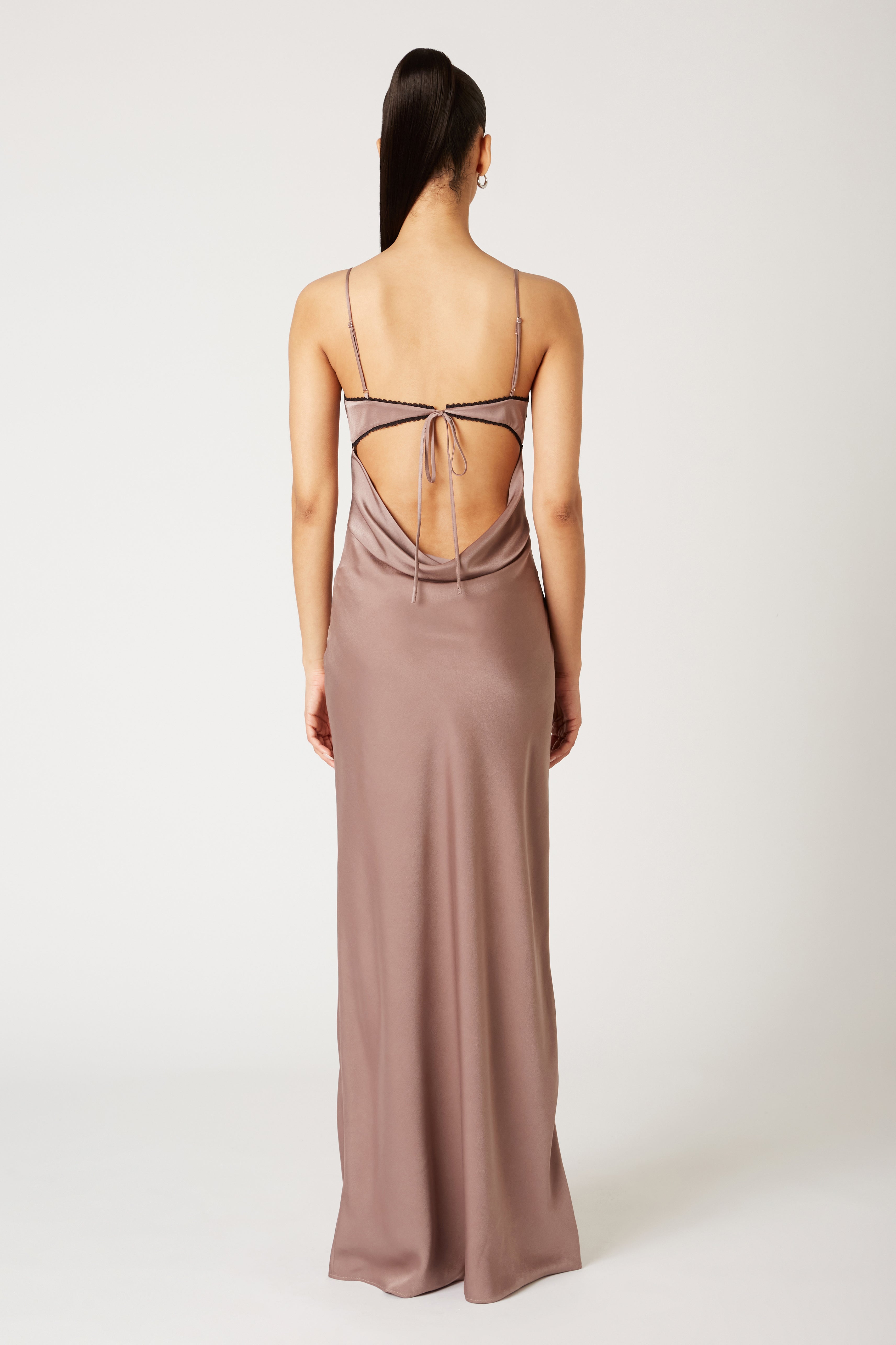 Lee Dress in taupe back view