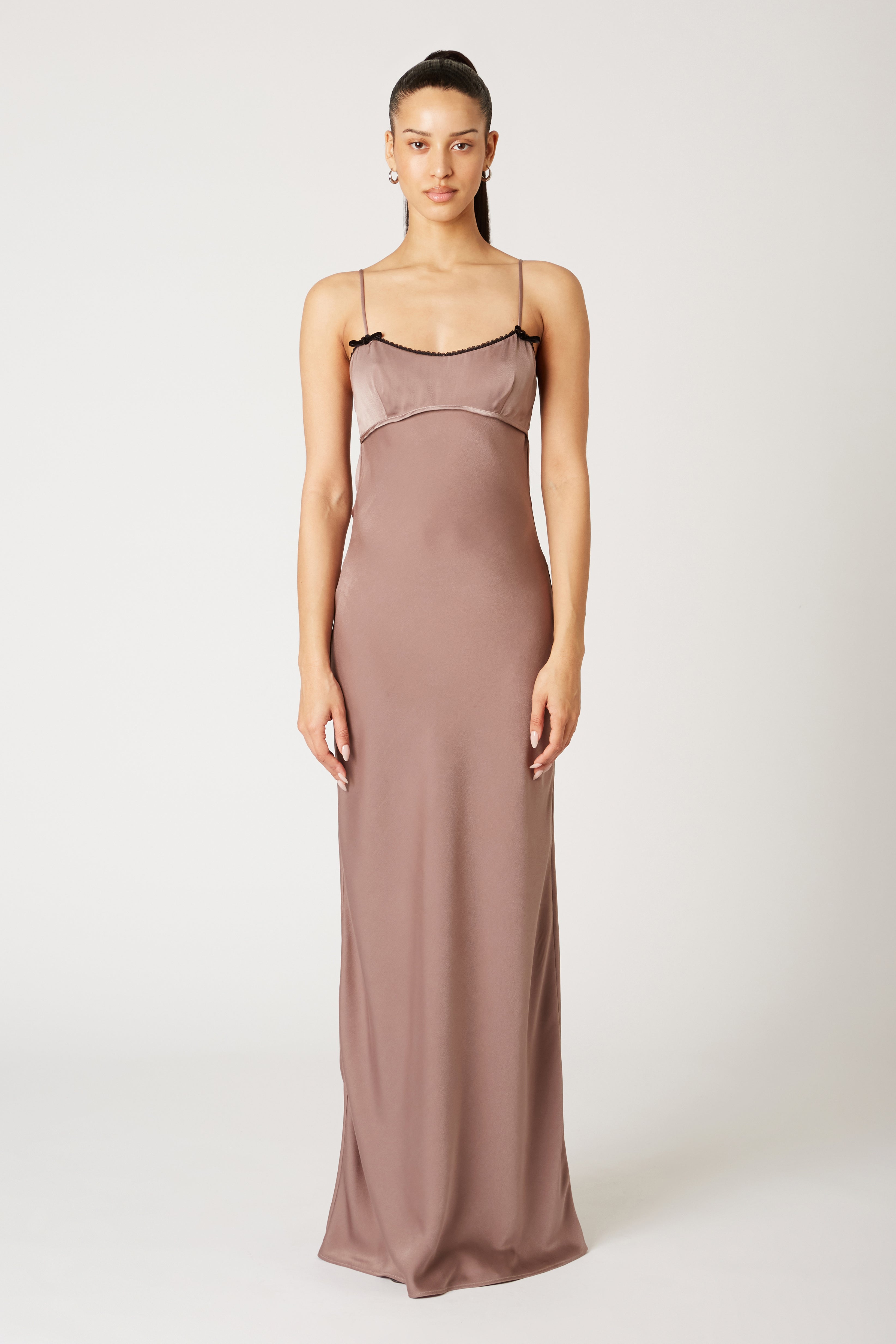 Lee Dress in taupe front view