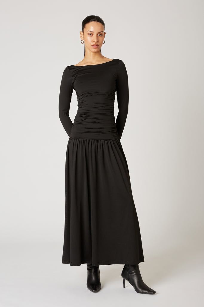 Sera Dress in black front view