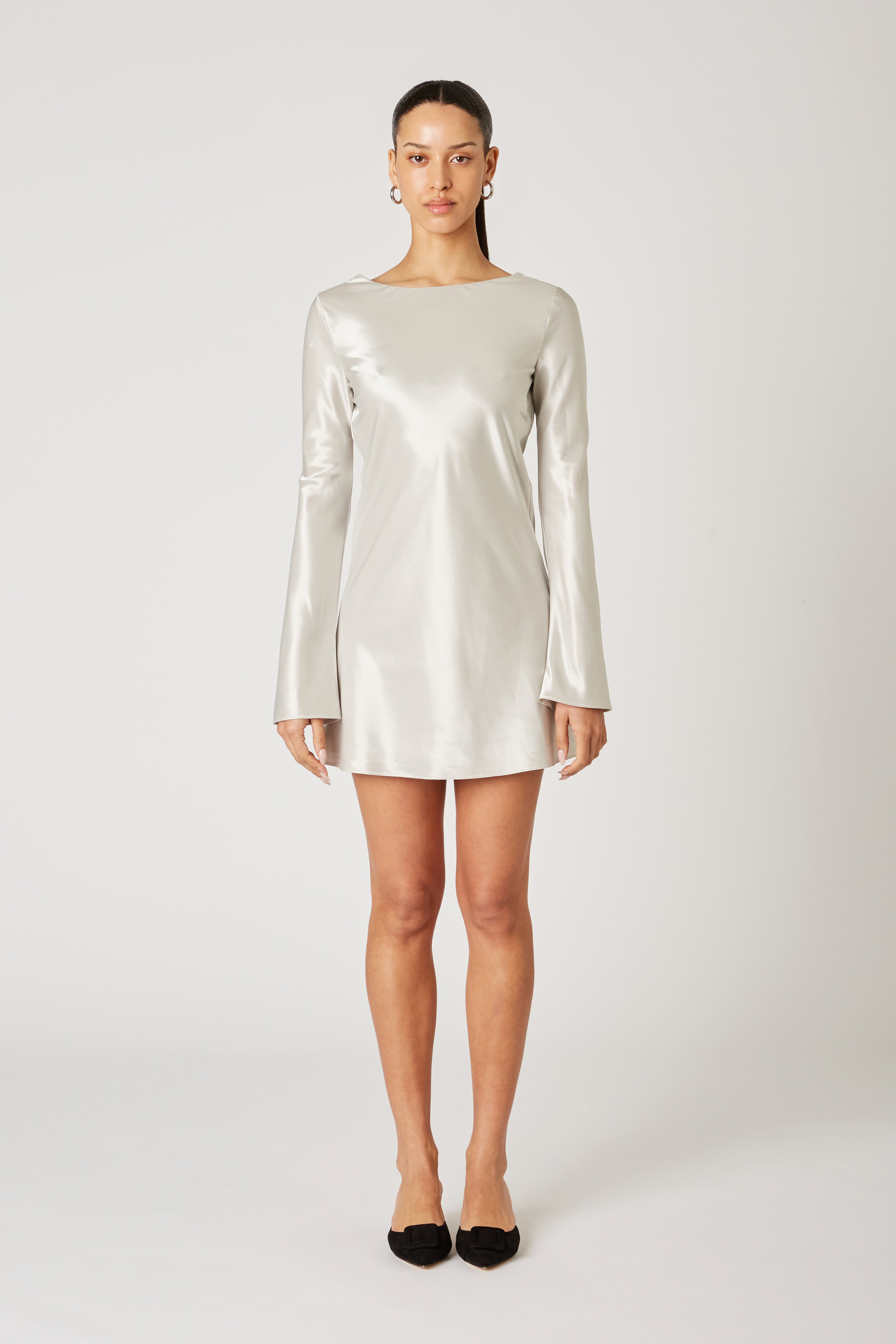 Kim Dress in silver front view