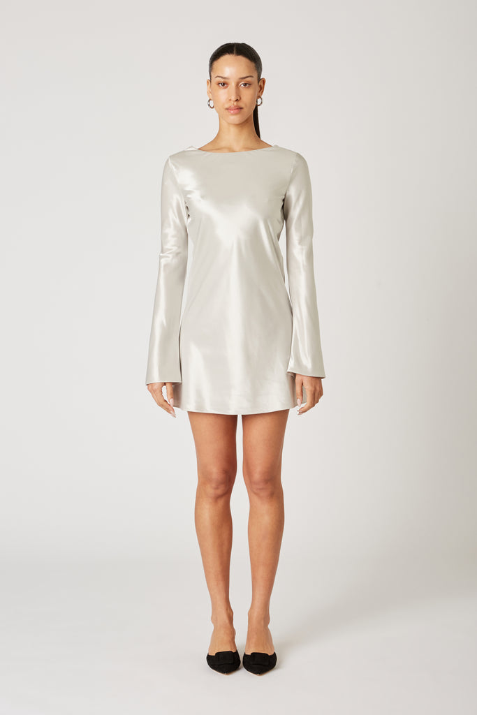 Kim Dress in silver front view