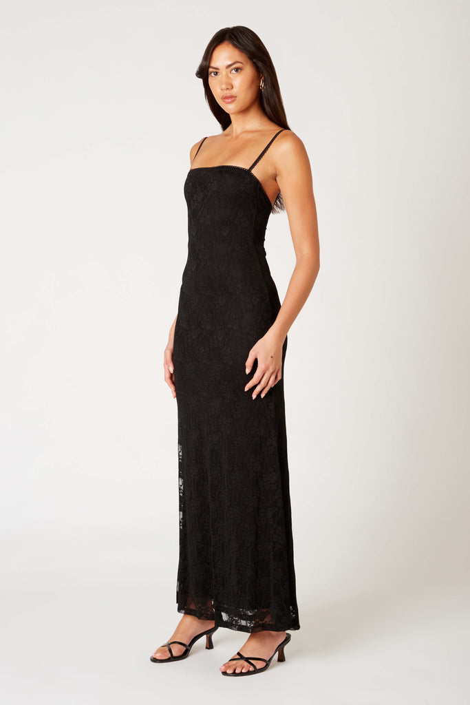 Vetiver Dress in black side view