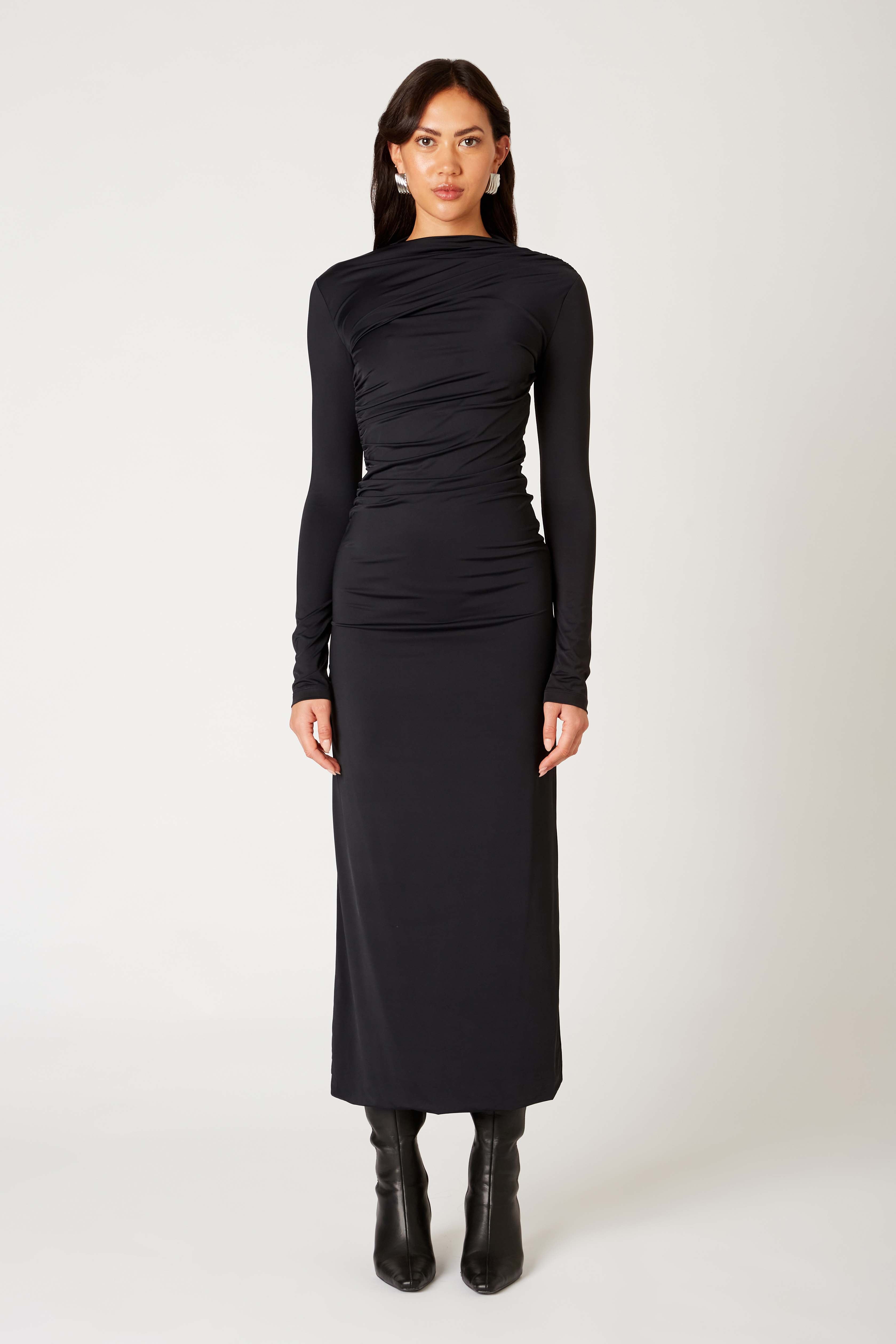 Irina Dress in black front view