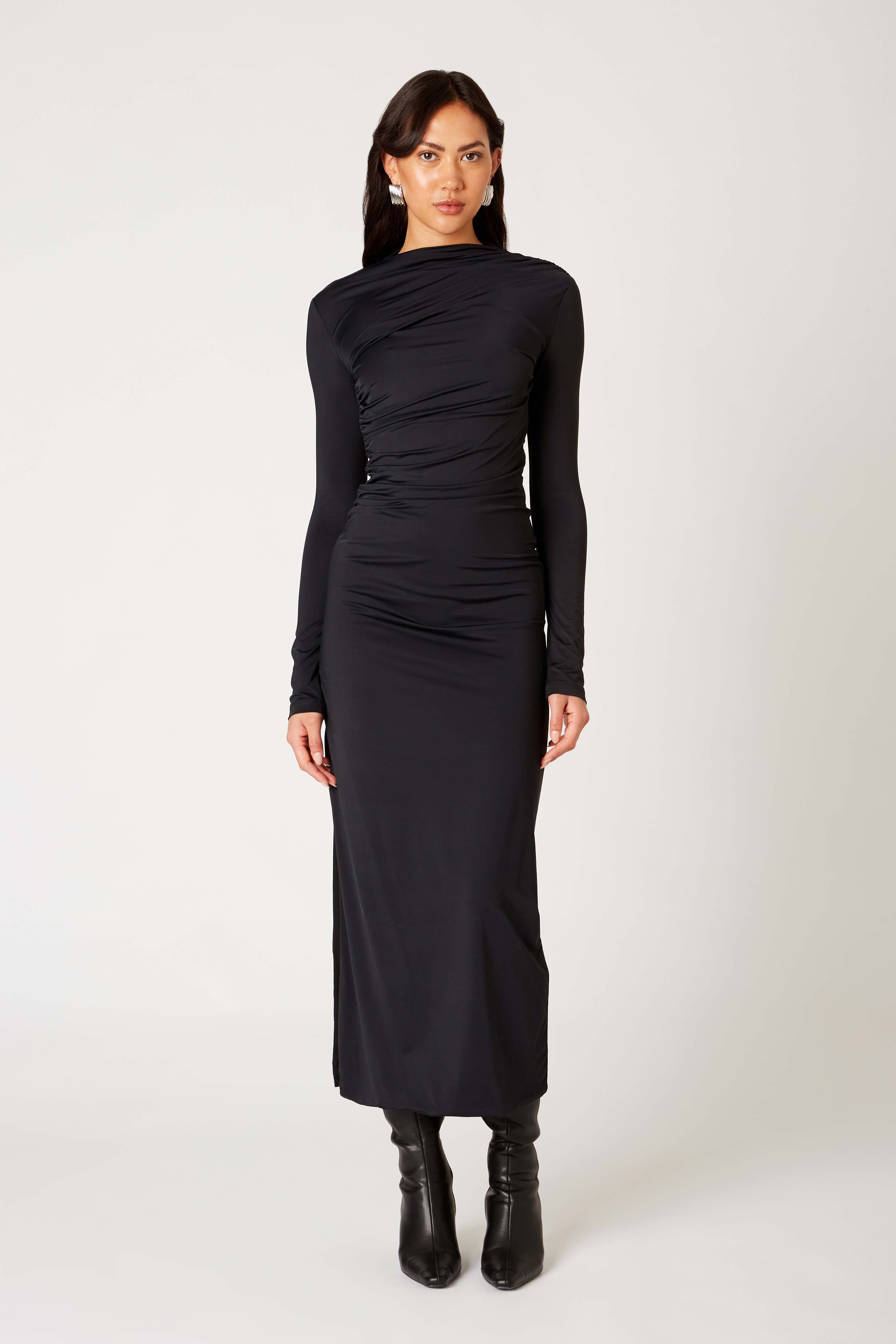 Irina Dress in black front view