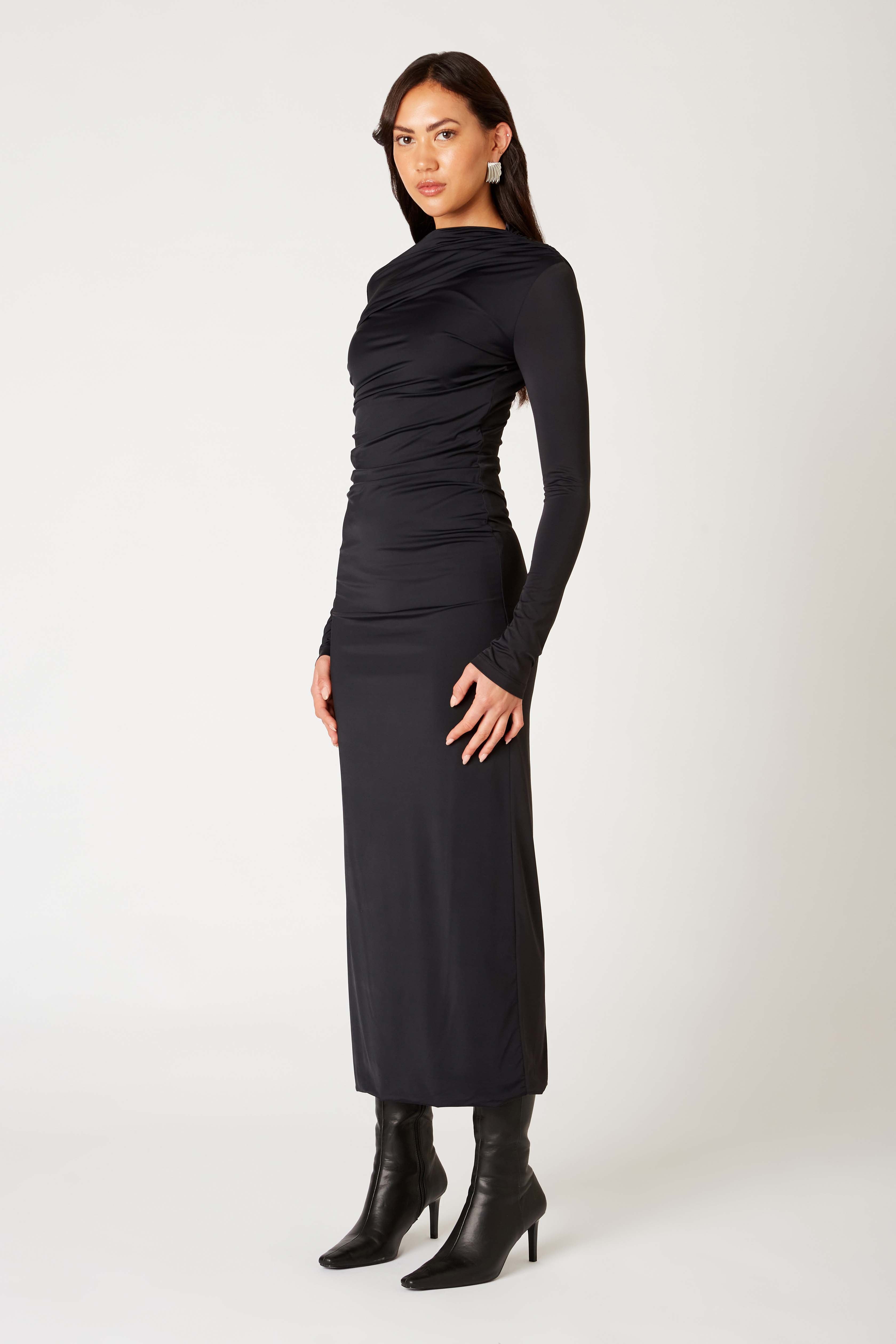 Irina Dress in black side view