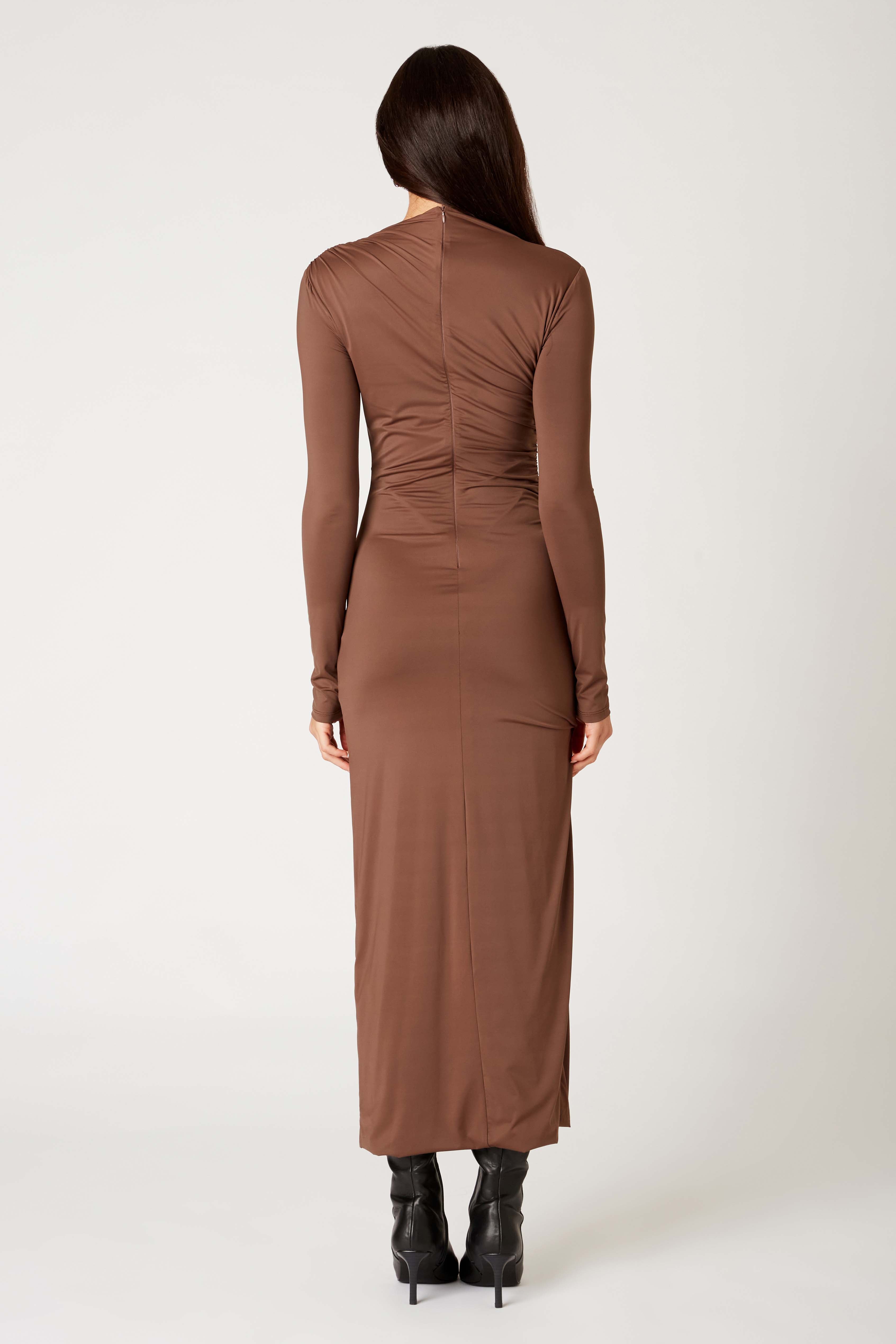 Irina Dress in chocolate back view