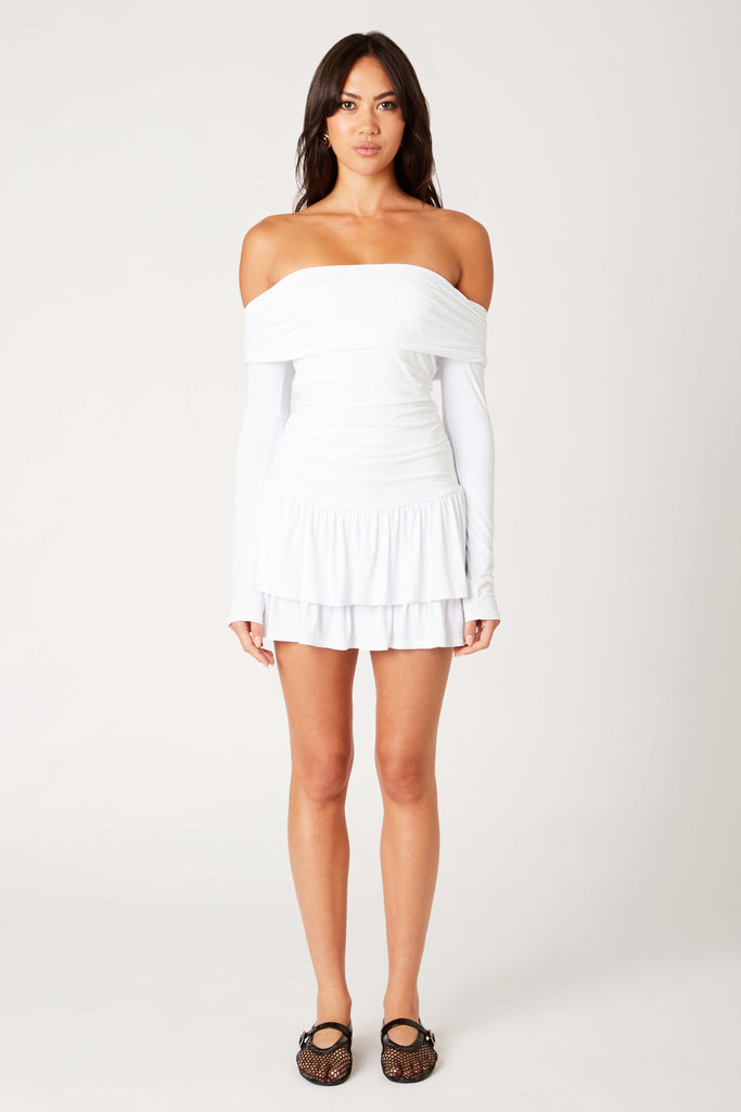 Lisa Dress in white front view