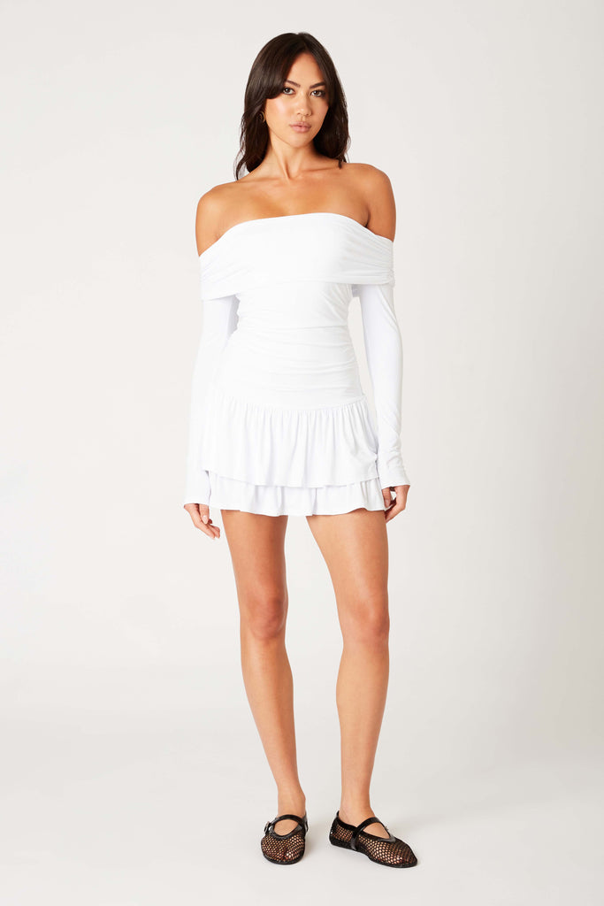 Lisa Dress in white front view