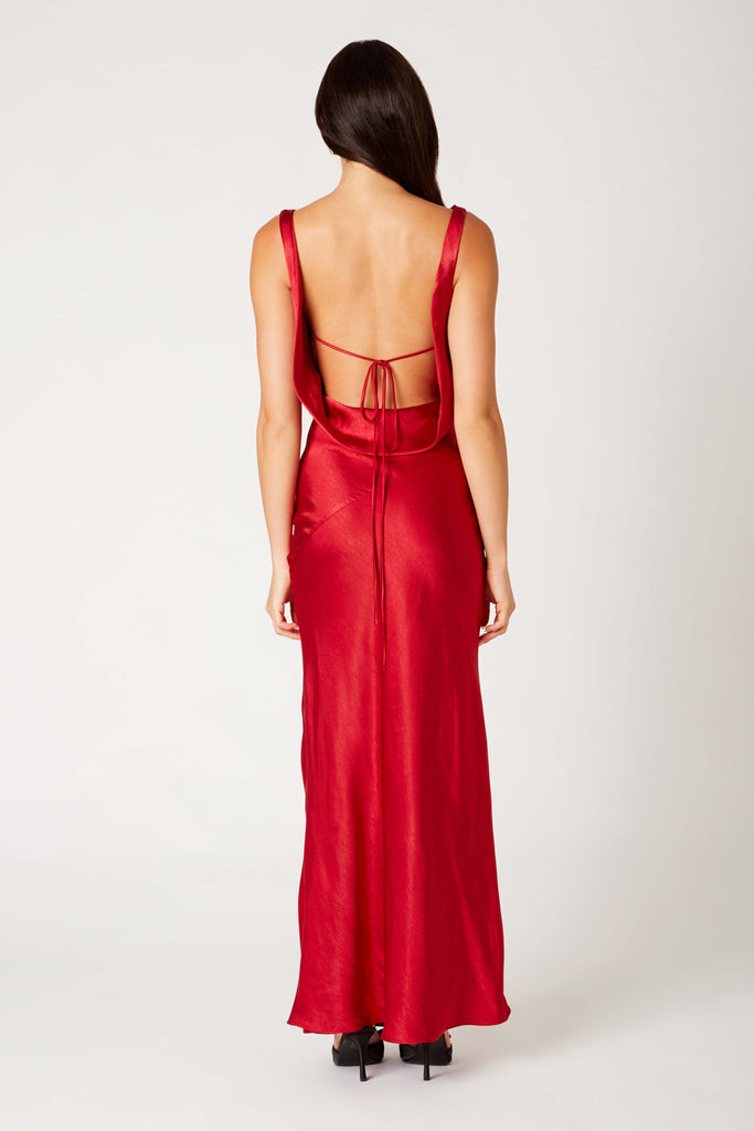 Fiora Dress in ruby back view