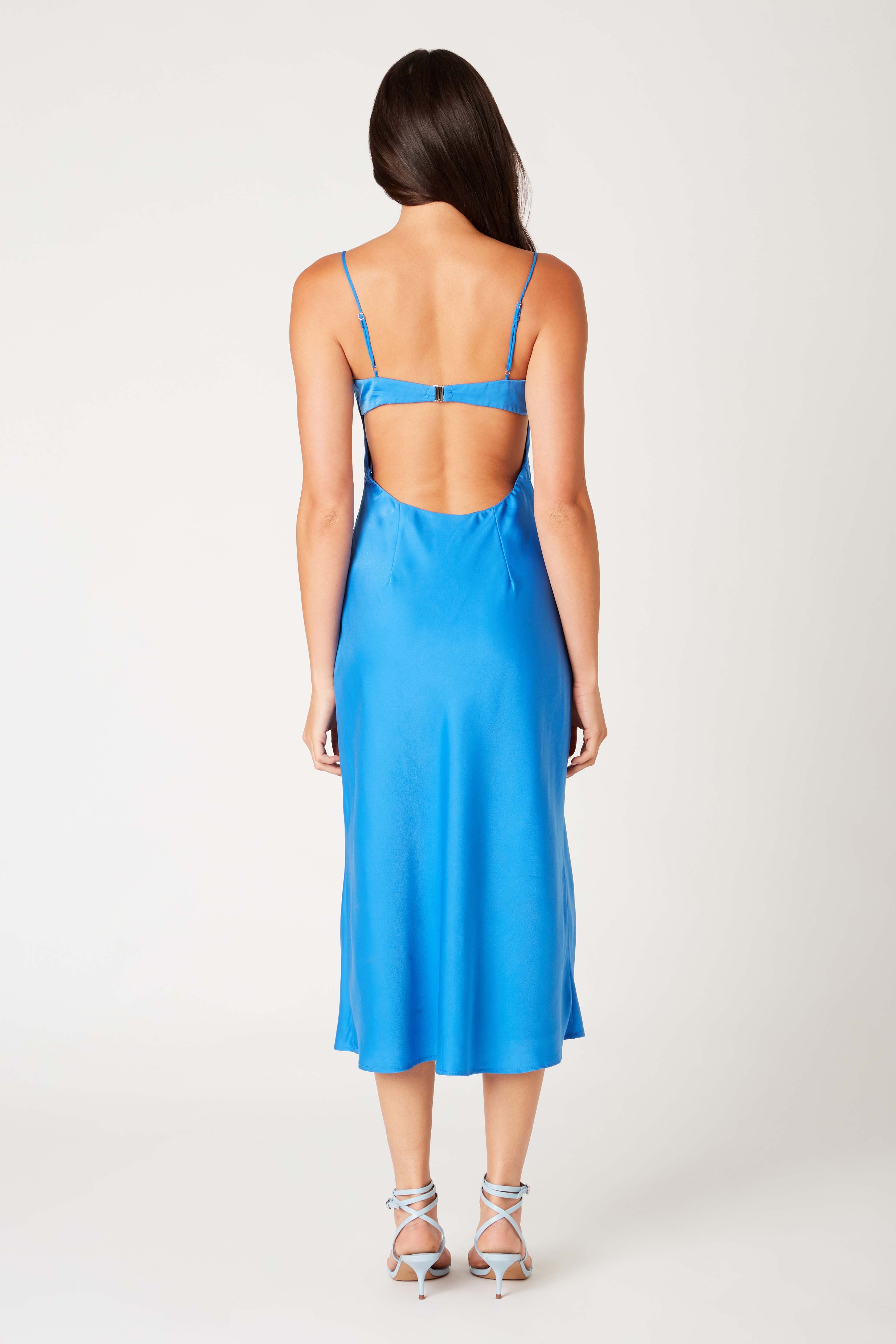 Rumble Dress in lapis back view