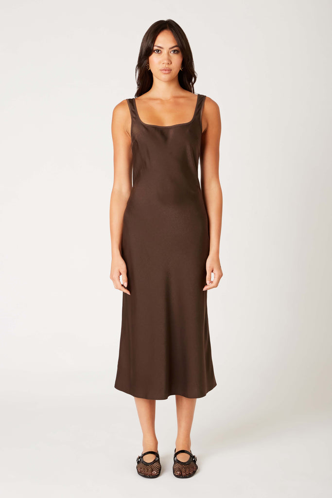 Sabrina Dress in espresso front view