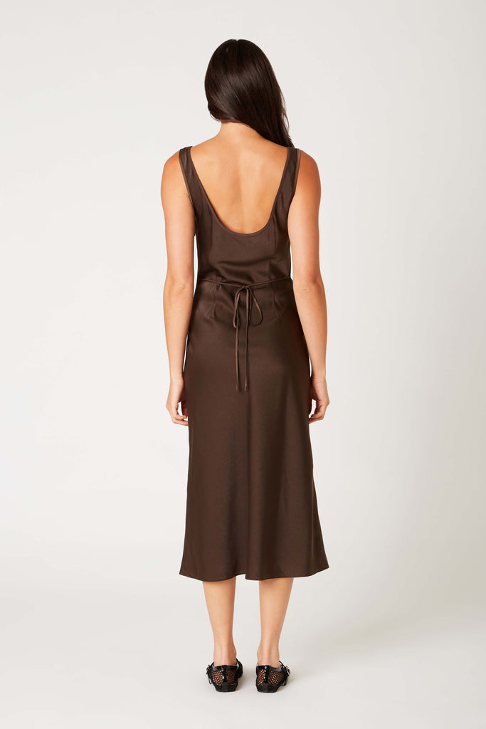 Sabrina Dress in espresso back view