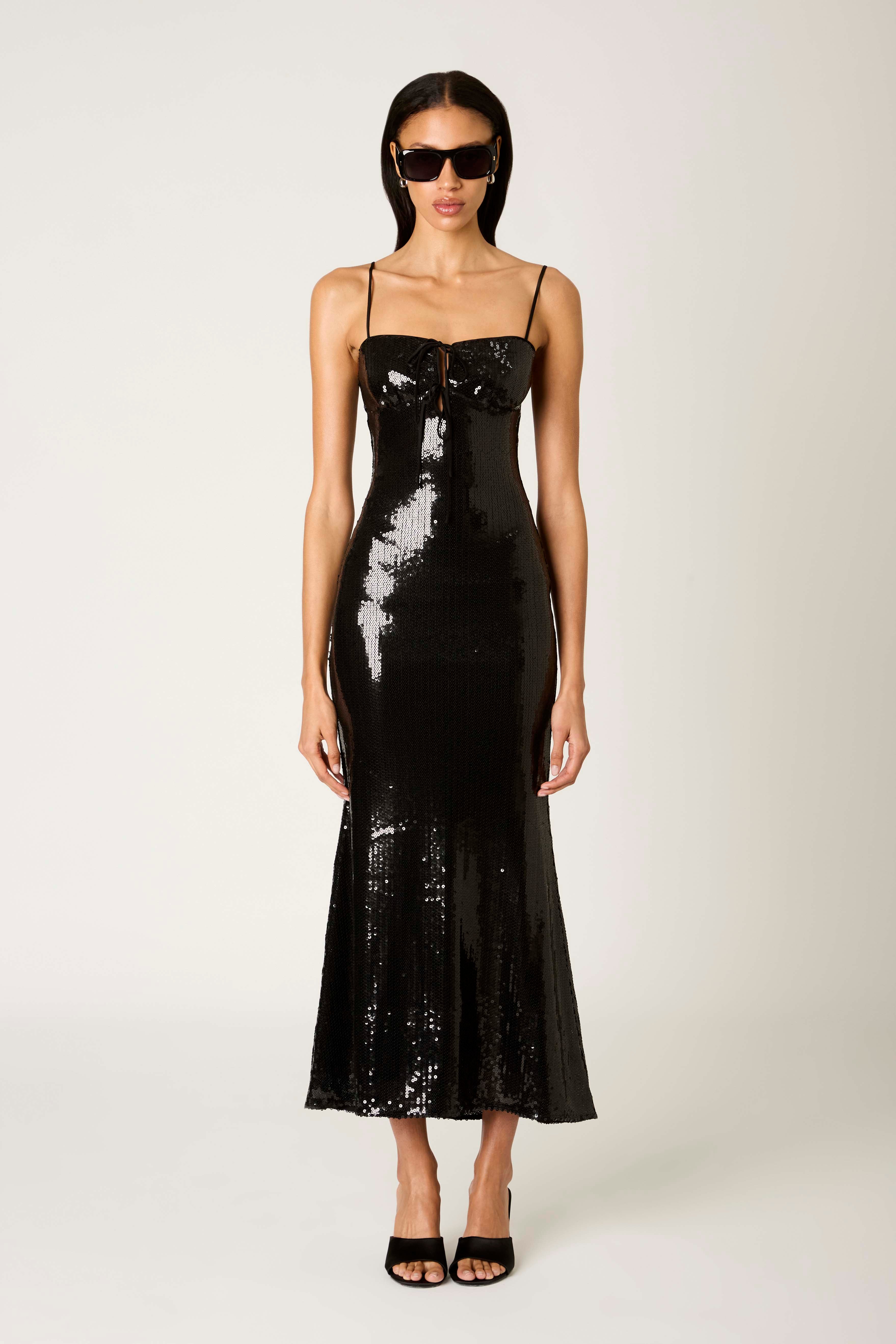 Hawk Dress in black front view