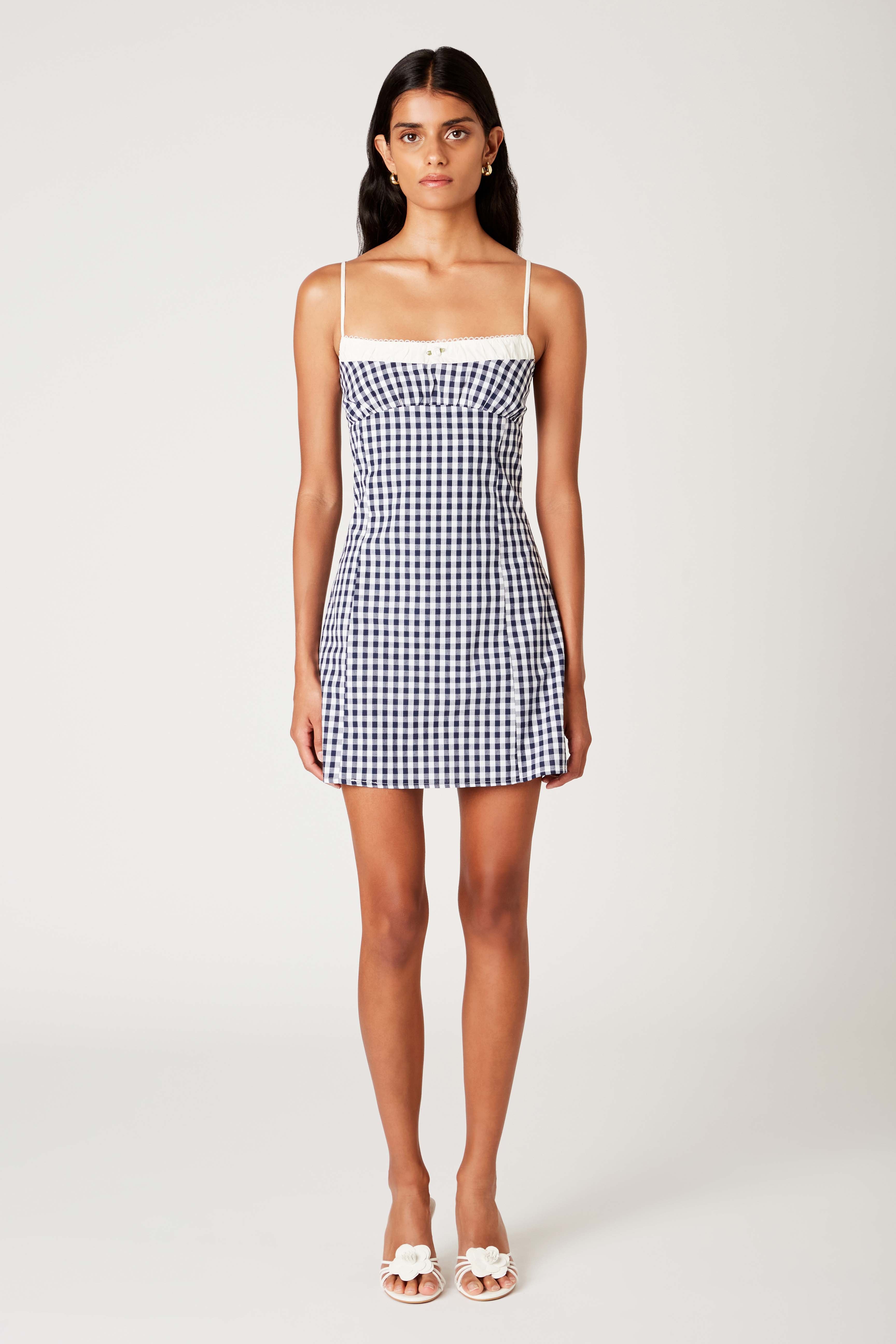 Serrano Dress in navy front view