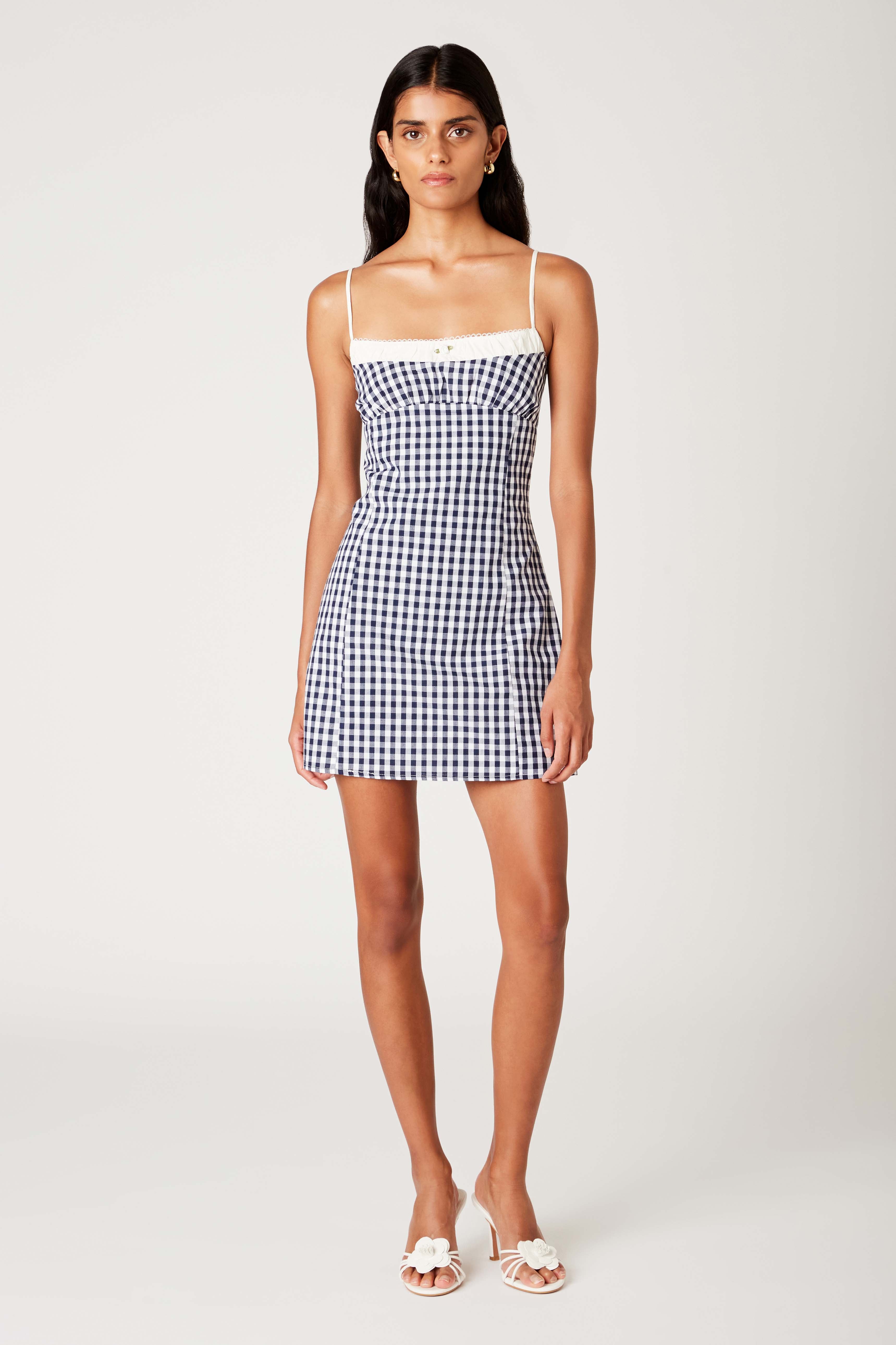 Serrano Dress in navy front view