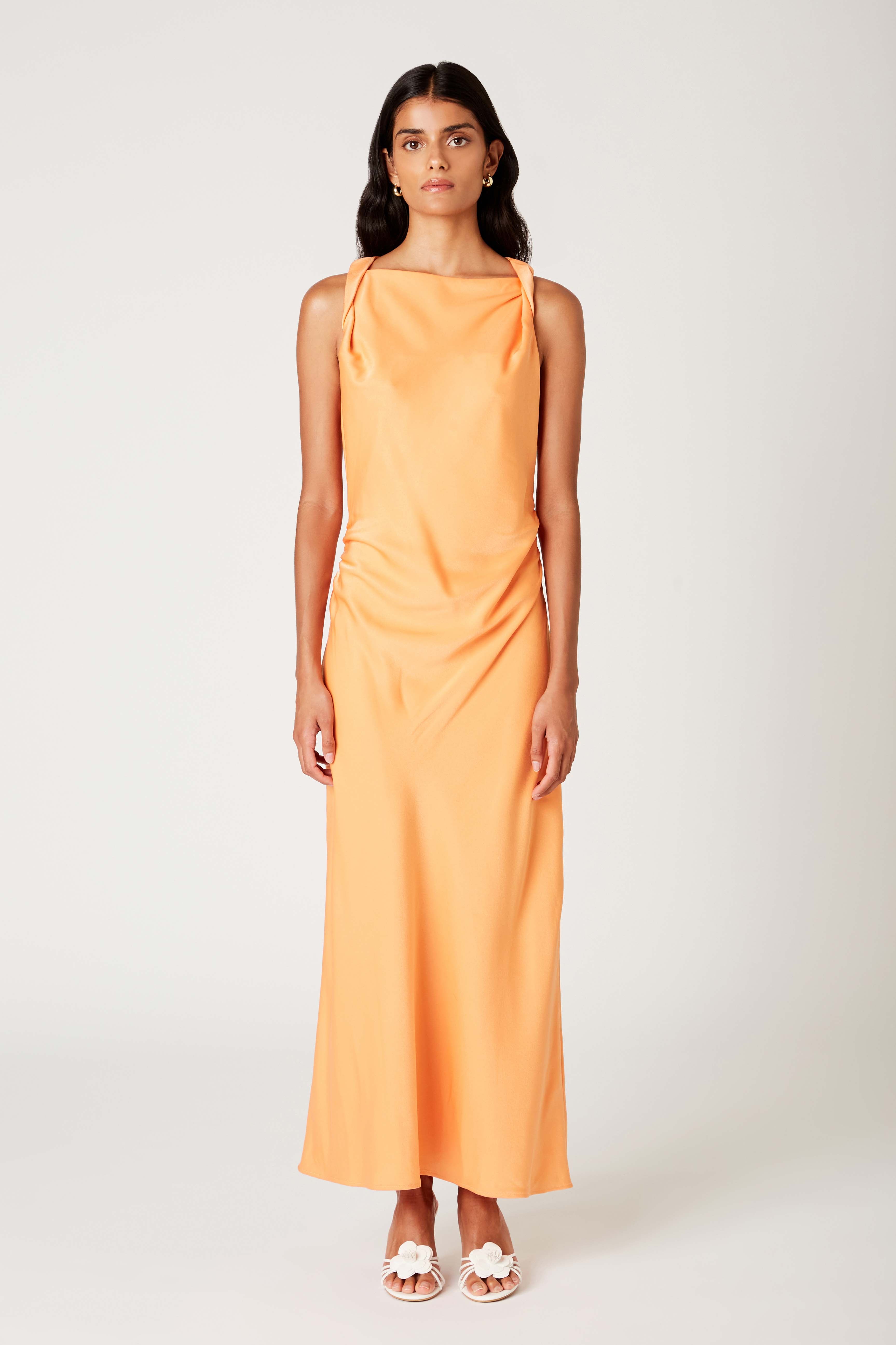 Meyer Dress in melon front view