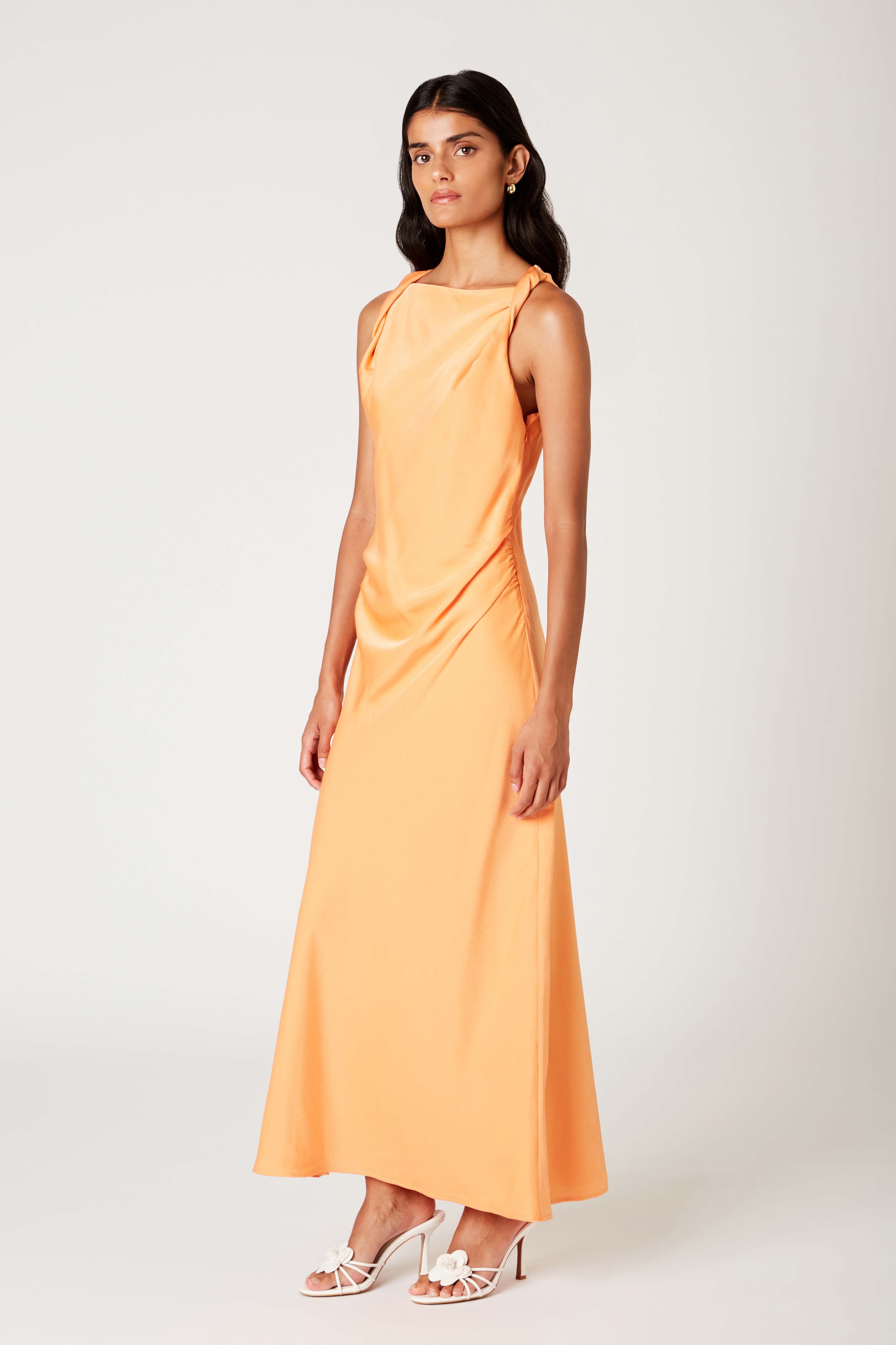 Meyer Dress in melon side view