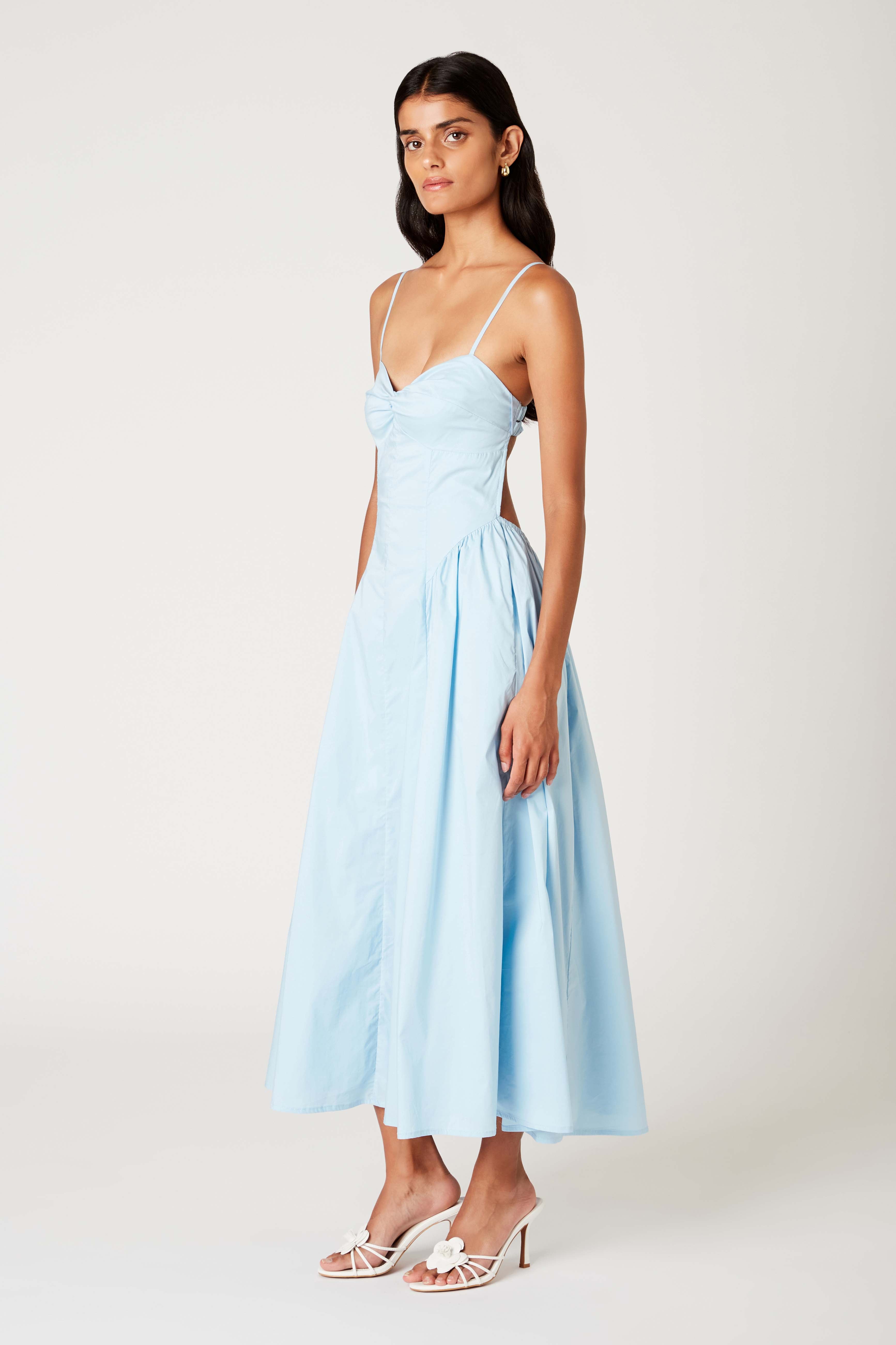 Destene Dress in chambray side view