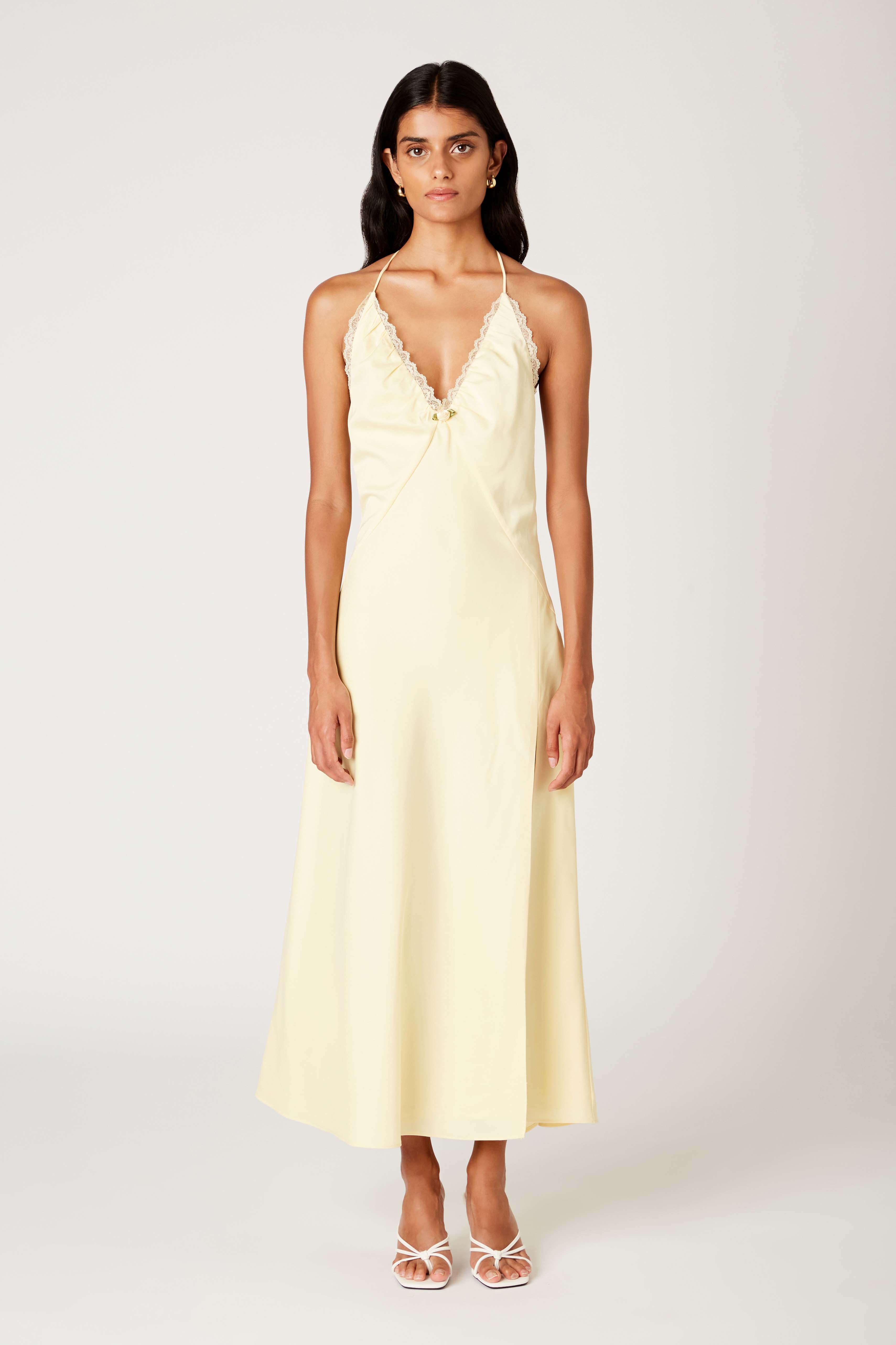 Zaza Dress in butter front view