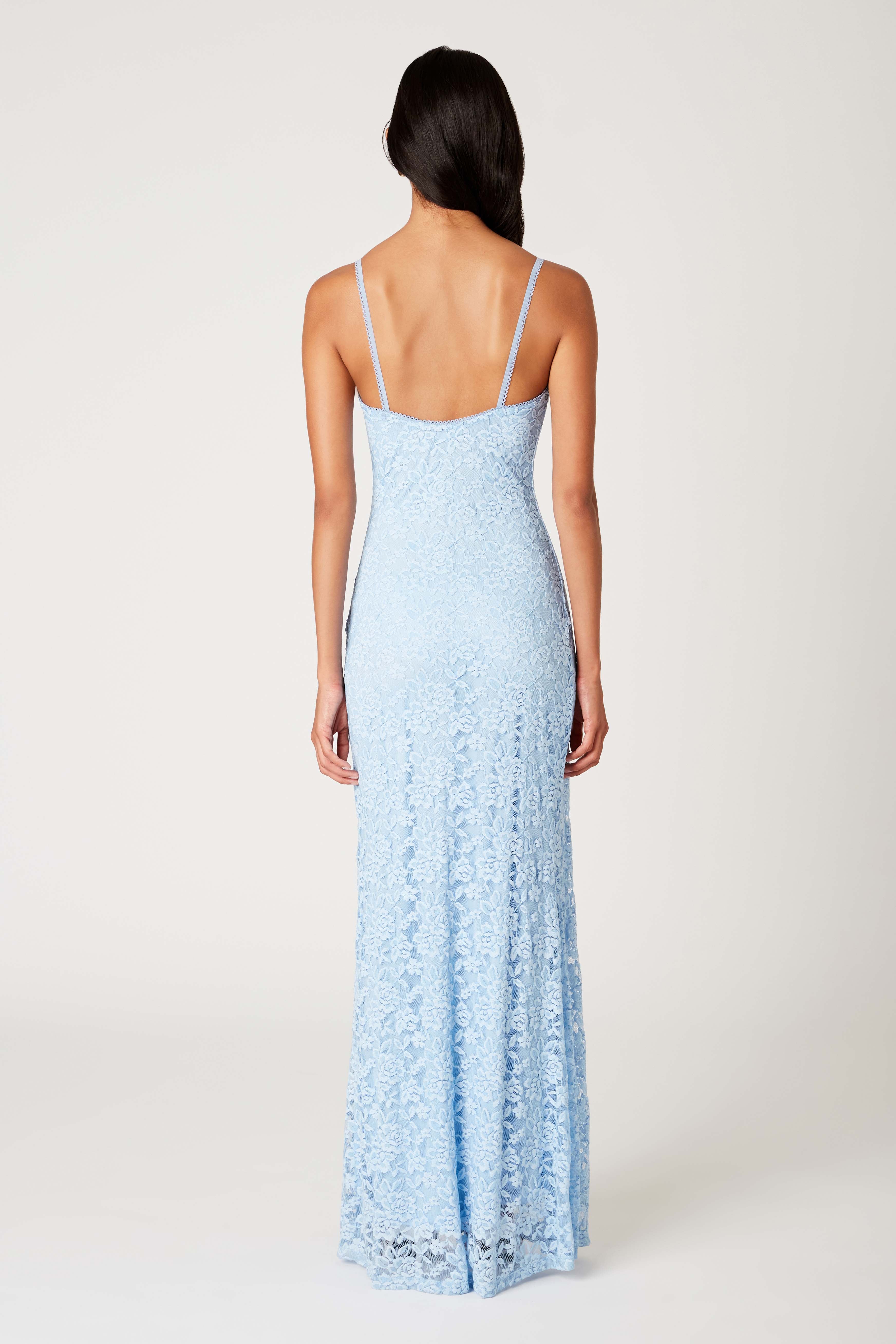 Vetiver Dress in peri back view